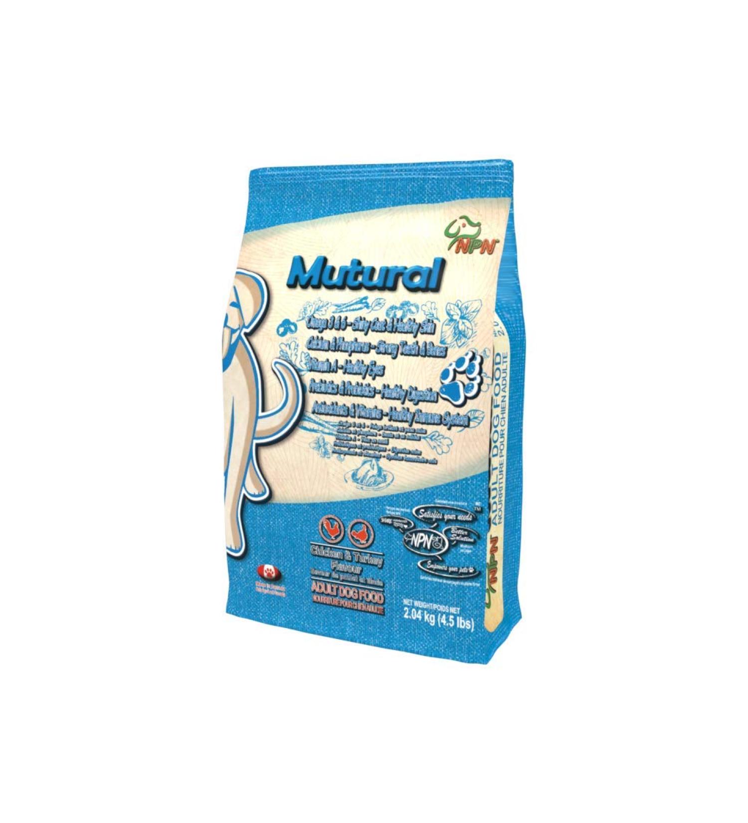 NPN Mutural Dry Dog Food for Adult Dog Chicken & Turkey Flavour - 2.04 kg (4.5 lb) - Buy Online on GoSupps.com