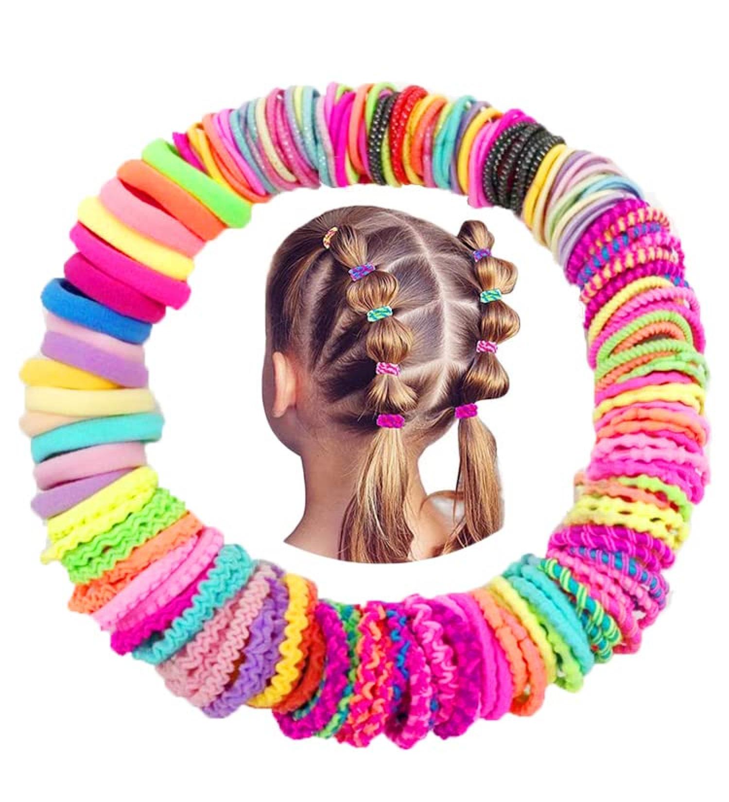 Baset sual 100-Pack Girls Hair Cables & 10-Pack Colored Elastic Hair Ties - Ponytail Ropes for Kids & Women - Buy Online on GoSupps.com