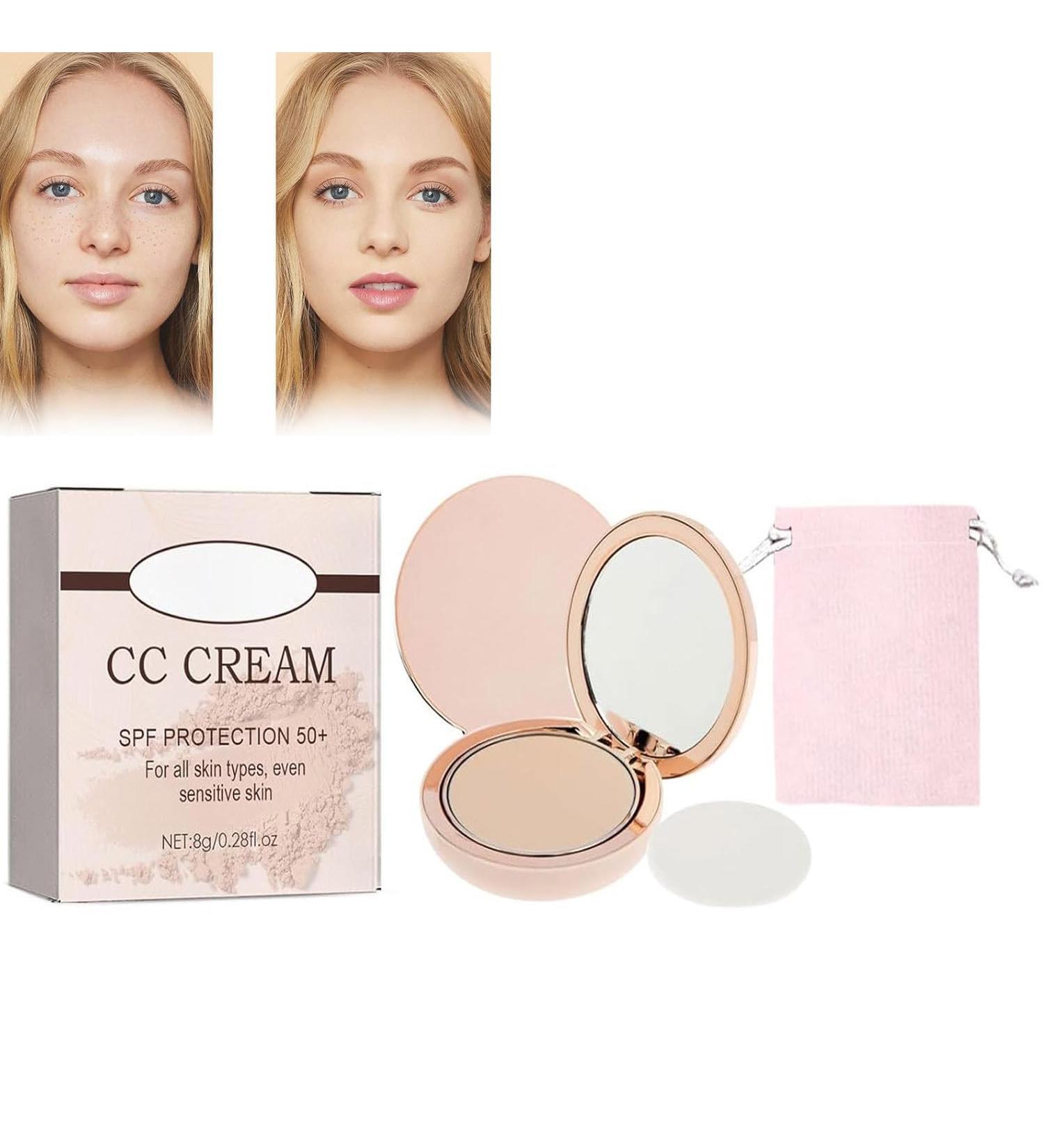 Always Divina Illumina Cc Creamy Compact Spf 50+ Ilumina Powder Foundation Makeup Cc Cream Concealer Set up Powder With Mirror & Makeup Pocket (01 Natural Color) 8 g (Pack of 1) 01 Natural Color - Buy Online on GoSupps.com