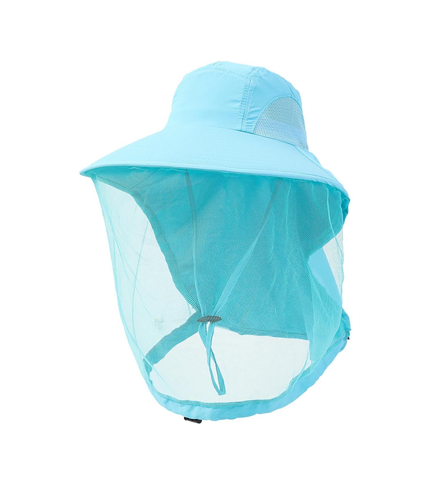 DRYIC Mosquito Head Net Mesh Hat - Extra Fine Holes Insect Netting Bug Face Shield Sun Protection Bug Bee Keeper Outdoor Fishing Hiking Camping Gardening Blue - Buy Online on GoSupps.com