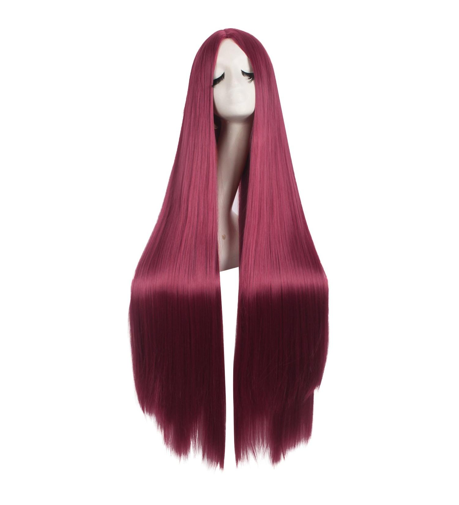 MapofBeauty 40 Straight Natural Long Red Anime Wig - Costume Party Hair - Buy Online on GoSupps.com