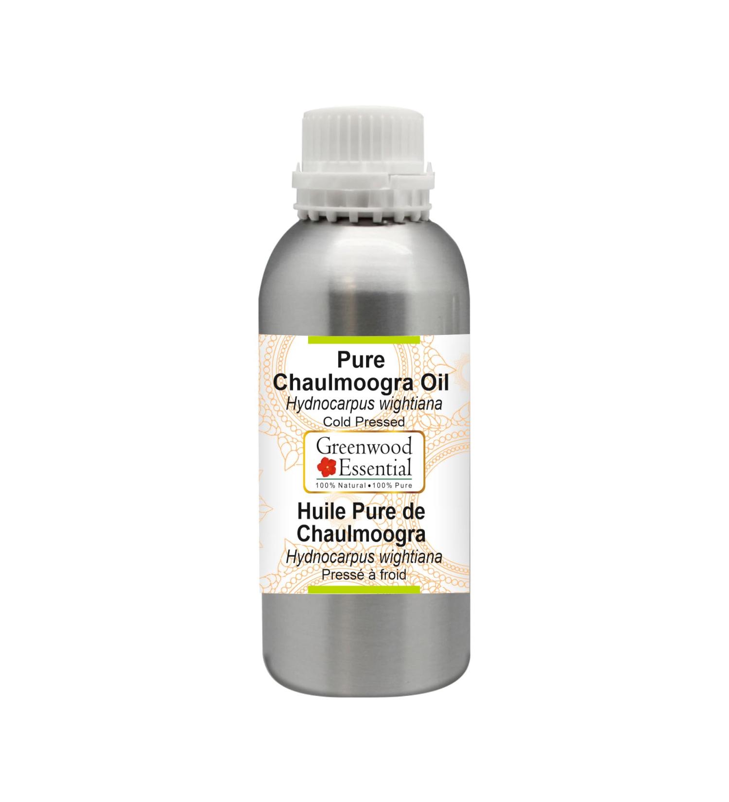 Greenwood Essential Pure Chaulmoogra Oil (Hydnocarpus wightiana) 100% Natural Therapeutic Grade Cold Pressed for Personal Care 300ml (10 oz) - Buy Online on GoSupps.com