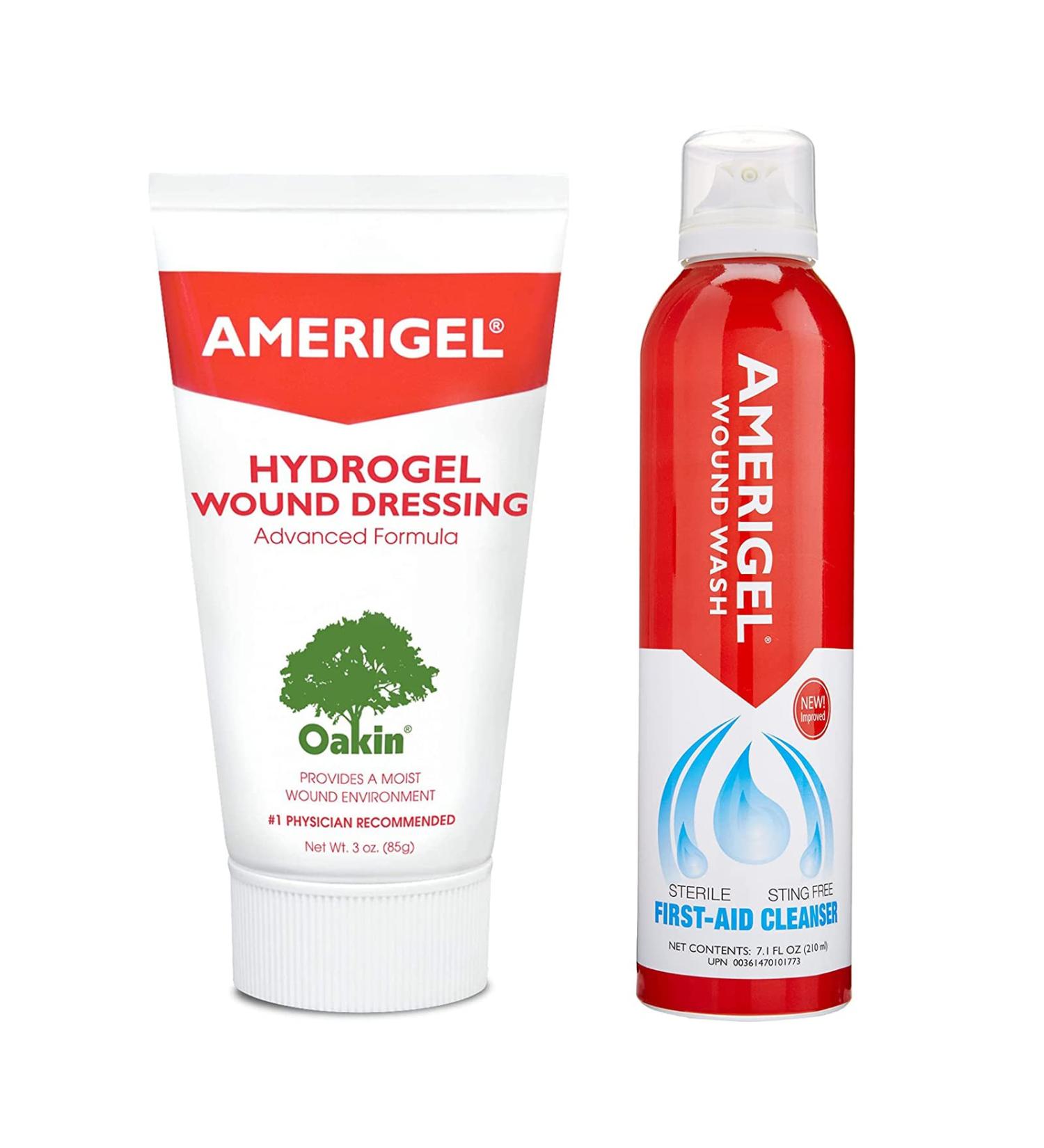 AMERIGEL Wound Care Bundle - Hydrogel Dressing & Saline Wash for Moisture-Rich Healing - Buy Online on GoSupps.com
