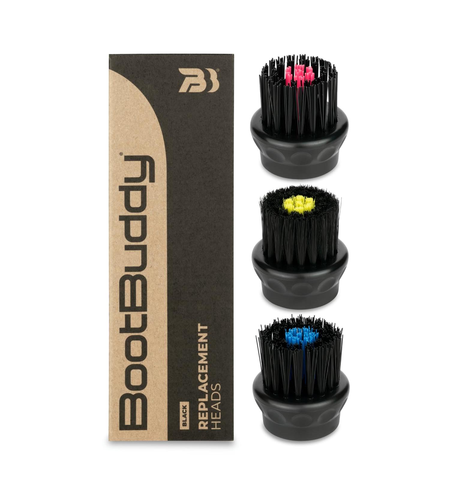 Boot Buddy 3-Pack Replacement Heads - Interchangeable Shoe Brush Set for Shoe Care and Easy Shoe Cleaning Black - Buy Online on GoSupps.com
