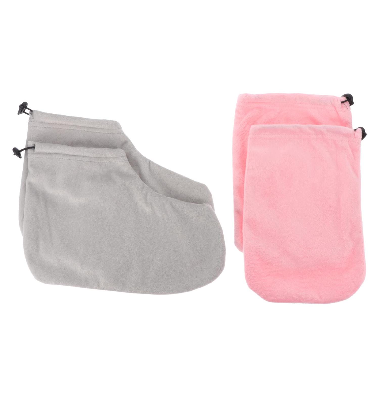 Minkissy Paraffin Wax Gloves & Ankle Boots Set | Moisturizing Foot & Hand Covers for Soft Skin | International Shipping Available - Buy Online on GoSupps.com