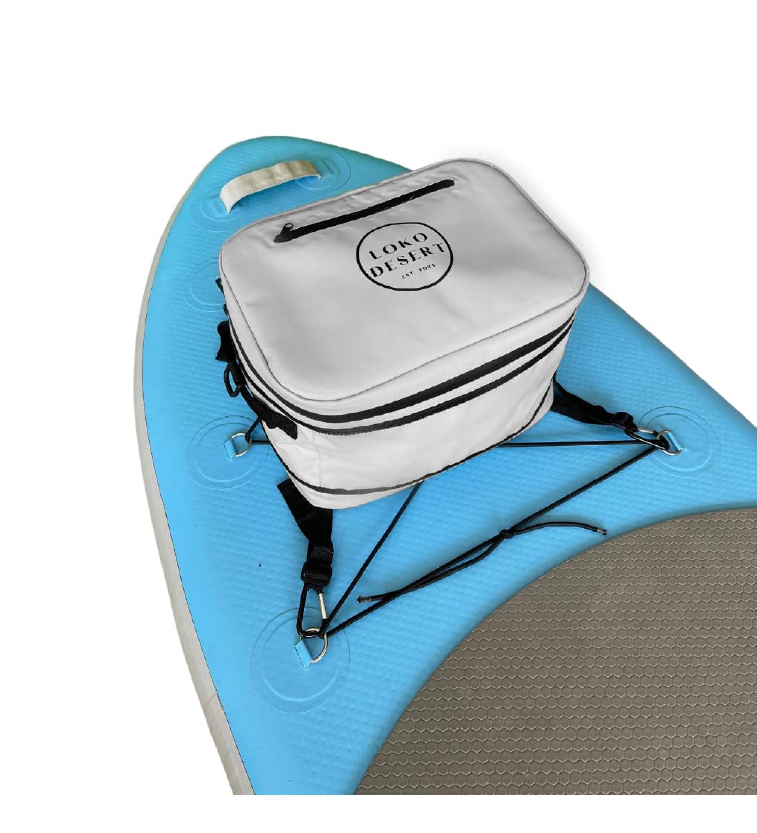 PVC Waterproof Paddle Board Cooler Bag for Kayaking & SUP | Expandable Deck Bag with Metal D-Rings | Kayak & Paddle Board Accessories | Gray/Aquamarine - Buy Online on GoSupps.com