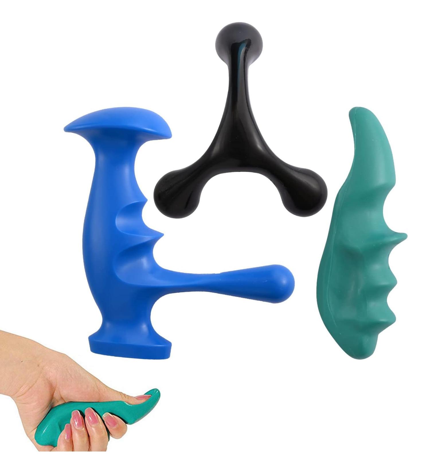 3-Piece Deep Tissue Massage Tool Set | Trigger Point Therapy for Back Neck Arms & Legs | Comfortable Thumb Protection - Buy Online on GoSupps.com