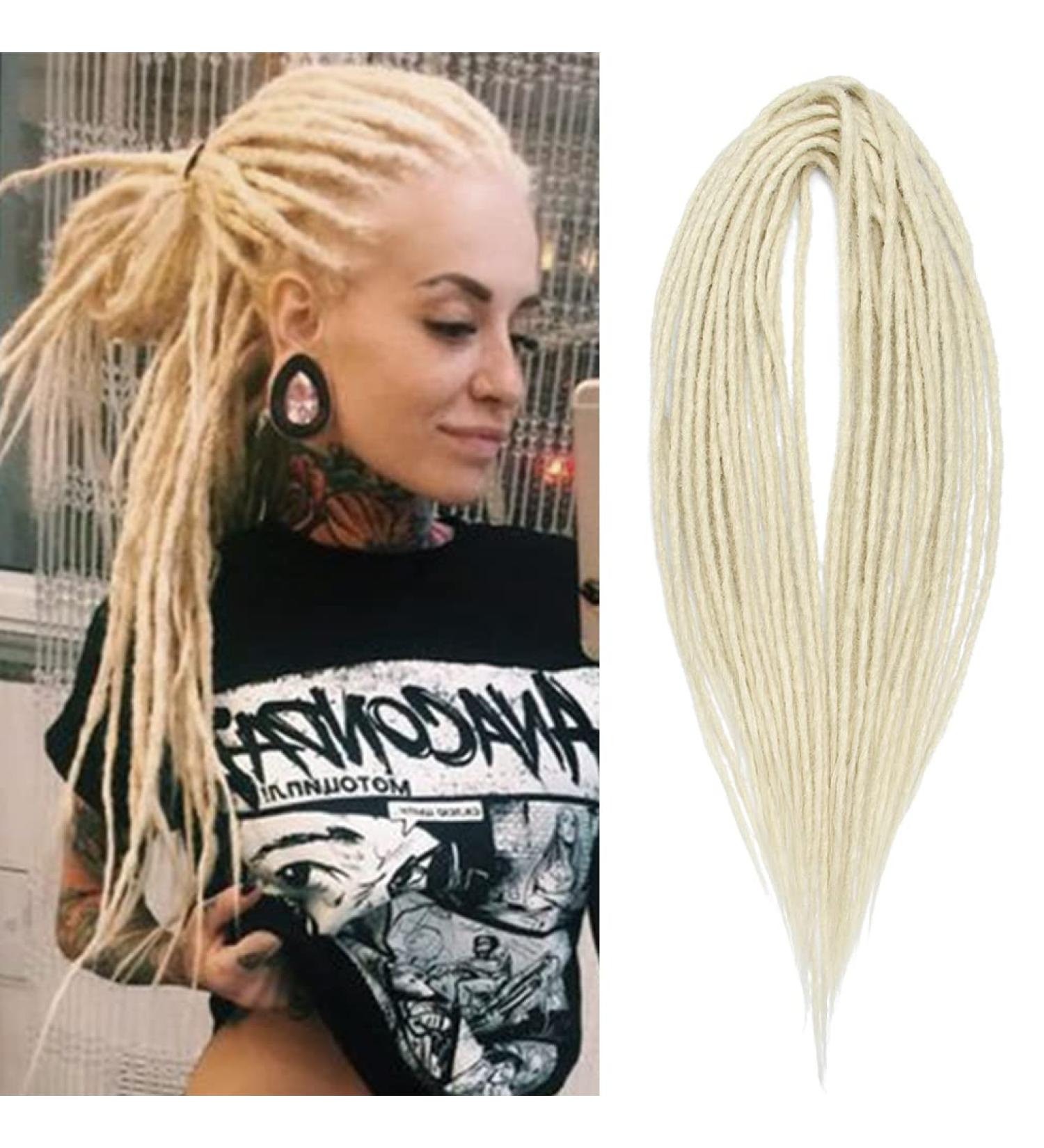 15 Strands Double ended Dreadlocks Extensions 20 Blonde Soft Synthetic Faux Dreads Reggae Crochet Braided Dread Extensions Double Ended DE-613# - Buy Online on GoSupps.com