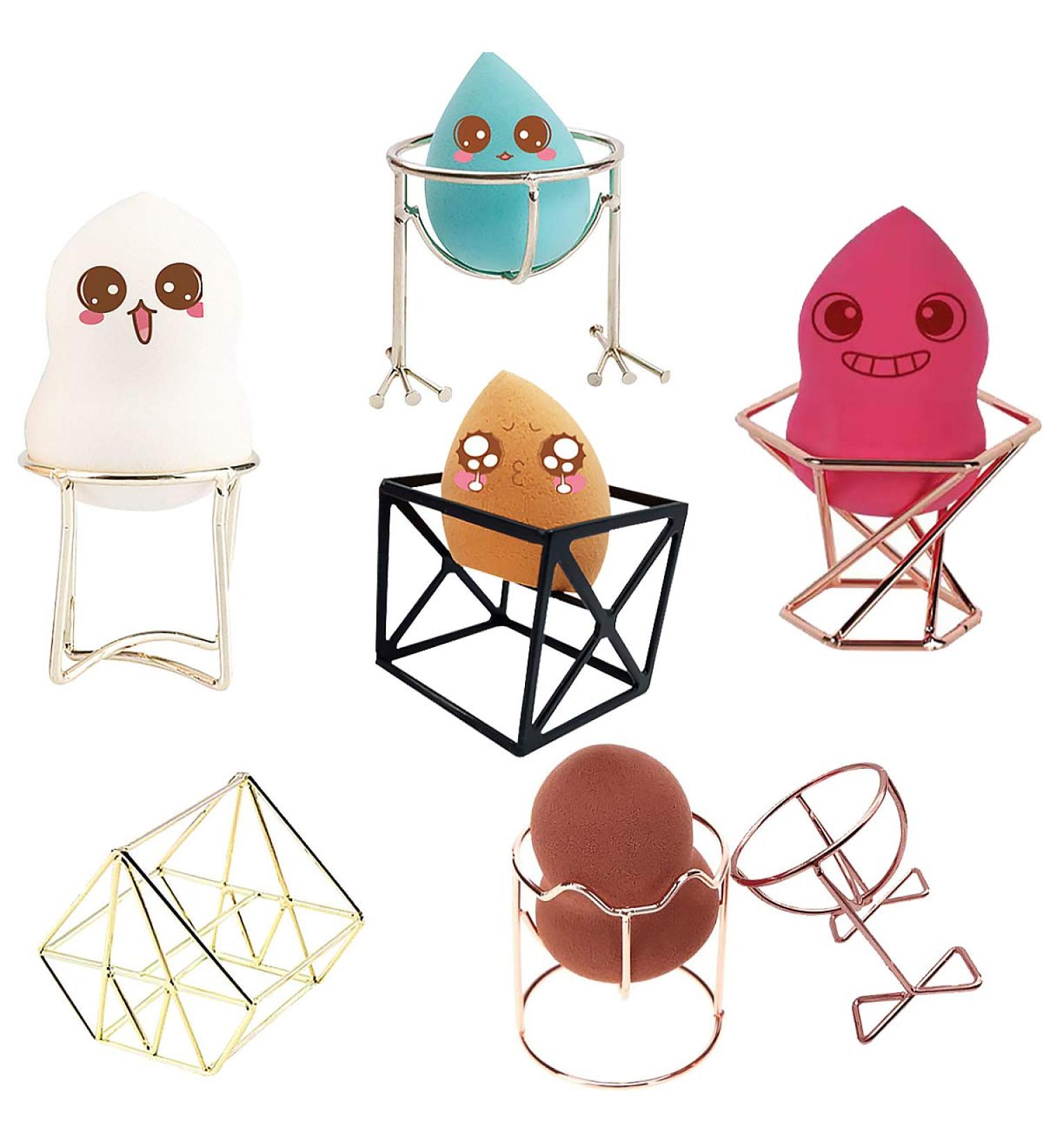 Buy Seventeen Makeup Sponge Holder - 7pcs Gold Blender Stand for Powder & Dry Display | International Shipping Available - Buy Online on GoSupps.com