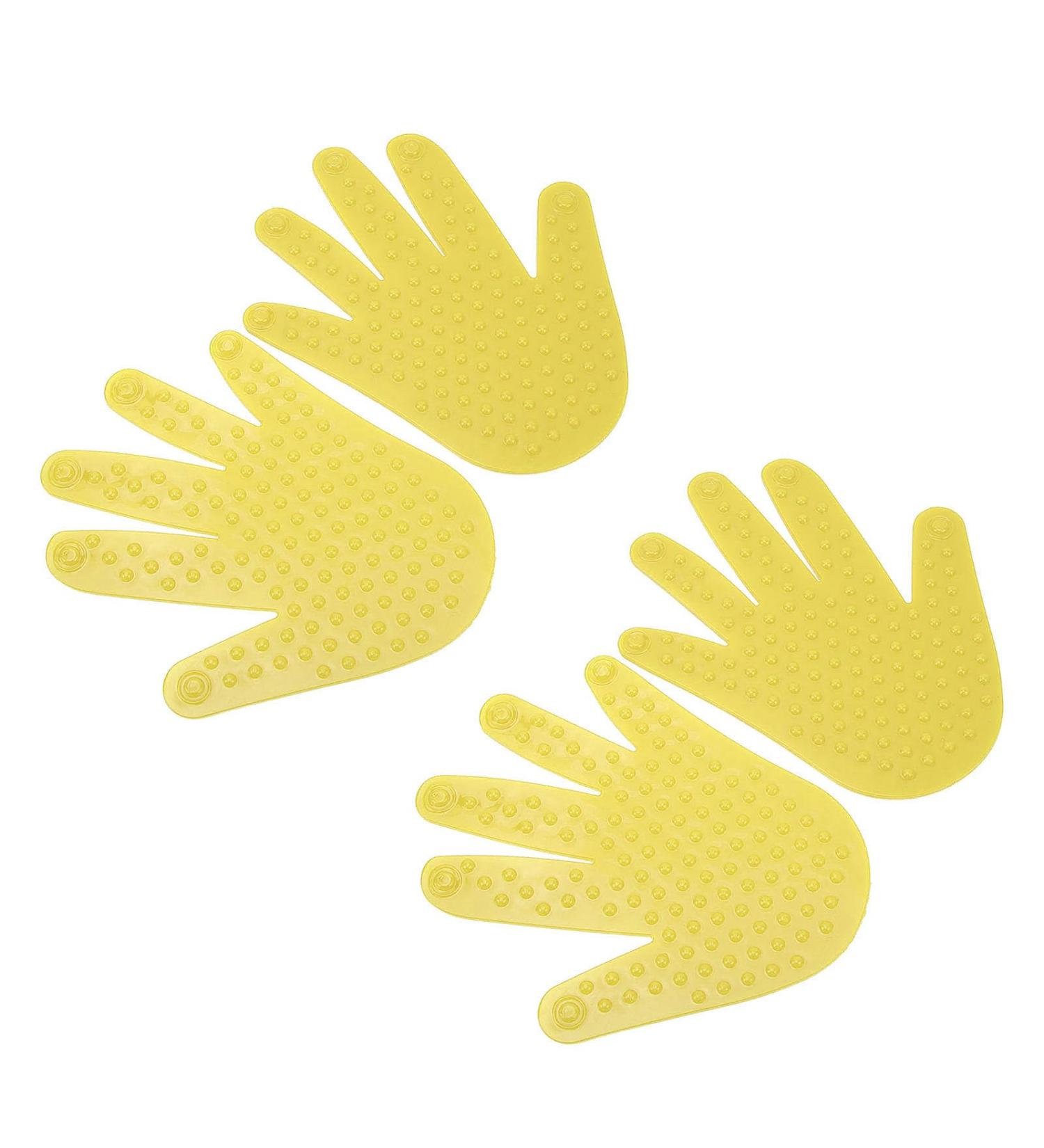 Chiciris Hand Shape Markers - 2 Pairs of Portable Non-Slip Palm Marks for Kids | Coordination Training & Creative Handprint Leaves (Yellow) - Buy Online on GoSupps.com