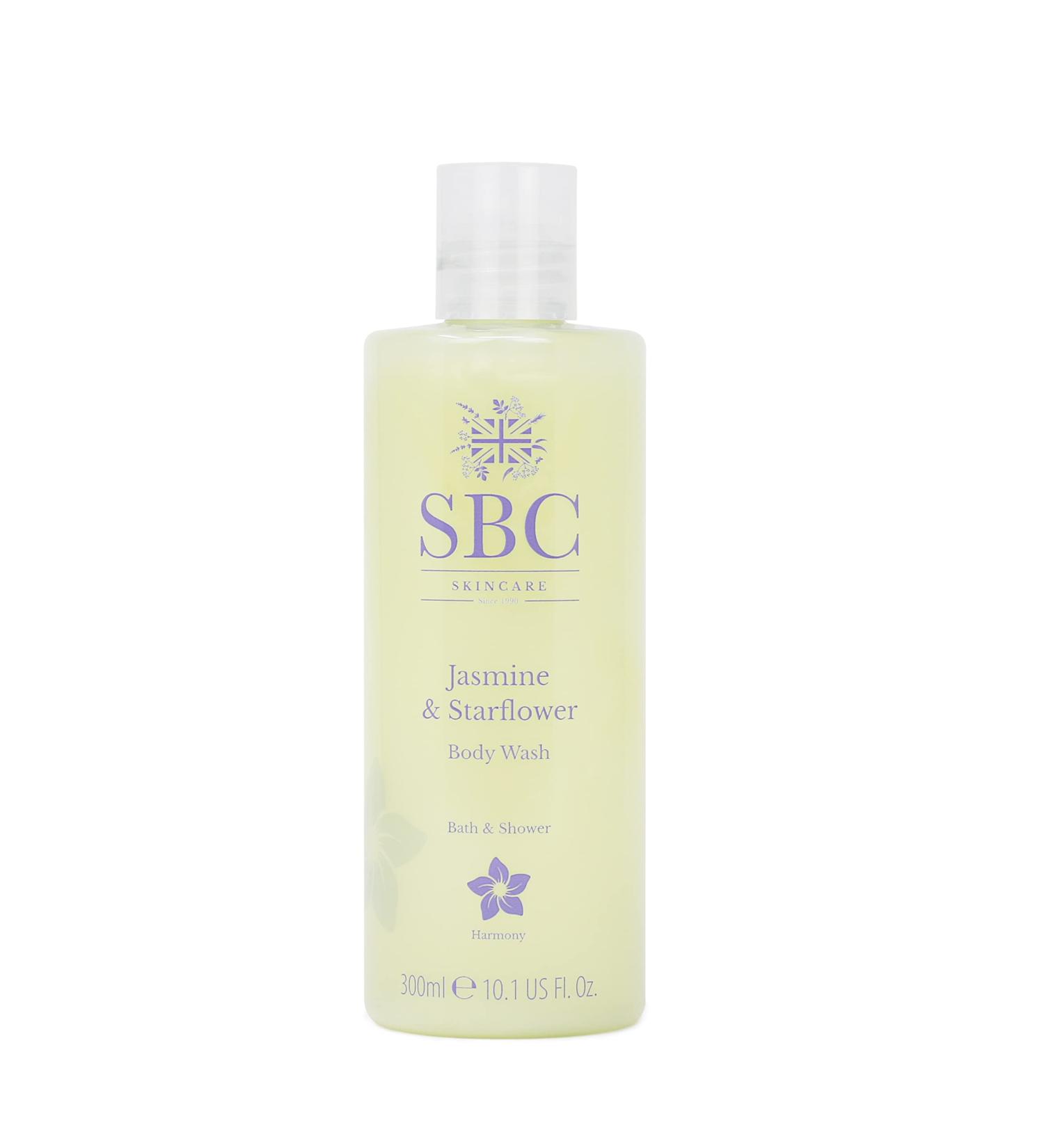 SBC Skincare Jasmine & Starflower Body Wash 300ml Gentle Floral Shower Wash for Unbalanced Dry or Stressed Skin - Buy Online on GoSupps.com