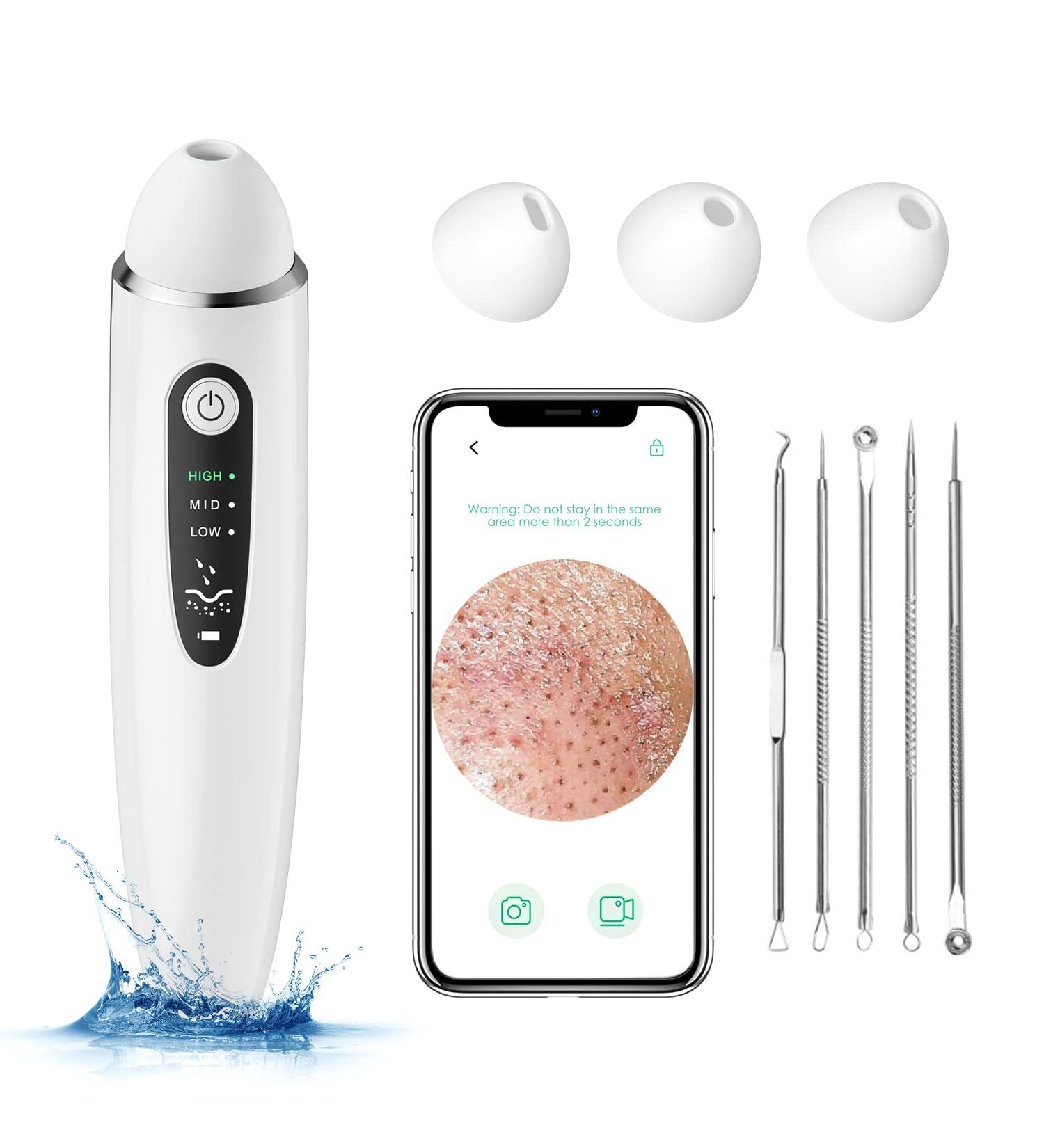 Blackhead Remover Pore Vacuum | 1080P WiFi Facial Cleaner & Skin Care Tool | Acne & Blackhead Extractor with 20X Magnification - Buy Online on GoSupps.com