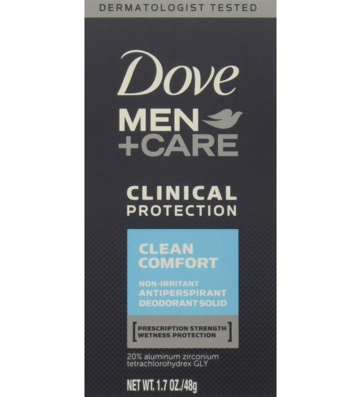 Dove Men + Care Clinical Protection Antiperspirant Deodorant Solid Clean Comfort 1.70 oz (Pack of 4) - Buy Online on GoSupps.com