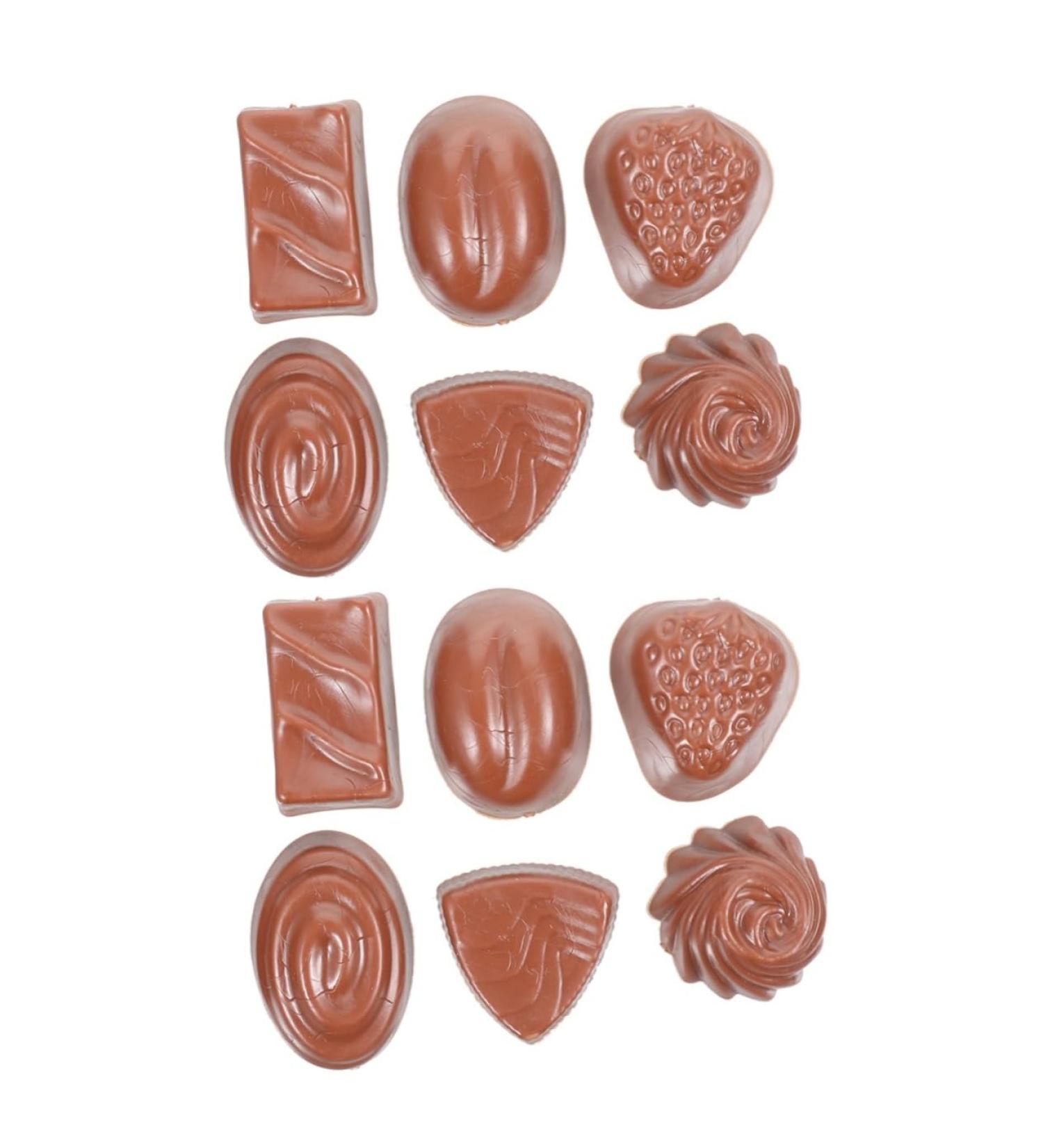 FAVOMOTO 12 Pcs Simulation Chocolate Realistic Artificial Dessert Chocolate Replica Fake Cake Candy in Bulk Cake Decor Educational Chocolate Model Desktop Children Toy 3d Pvc Window Biscuit 3.9X2.8X1.8CMx2pcs 1 - Buy Online on GoSupps.com