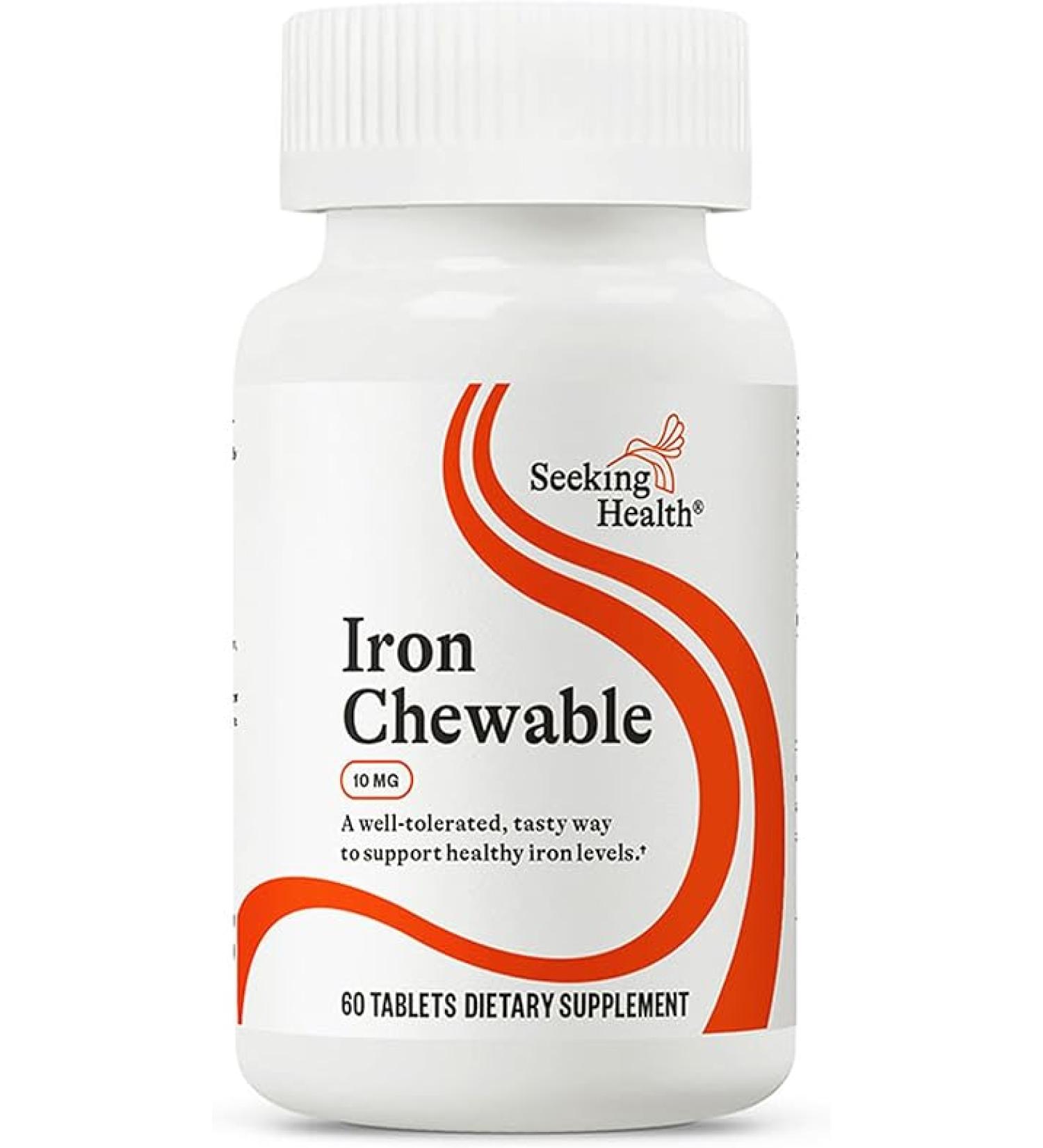 Seeking Health Iron Chewable with Vitamin C - Promotes Healthy Blood & Muscle Development - Vegan & Vegetarian (60 Tablets) - Buy Online on GoSupps.com