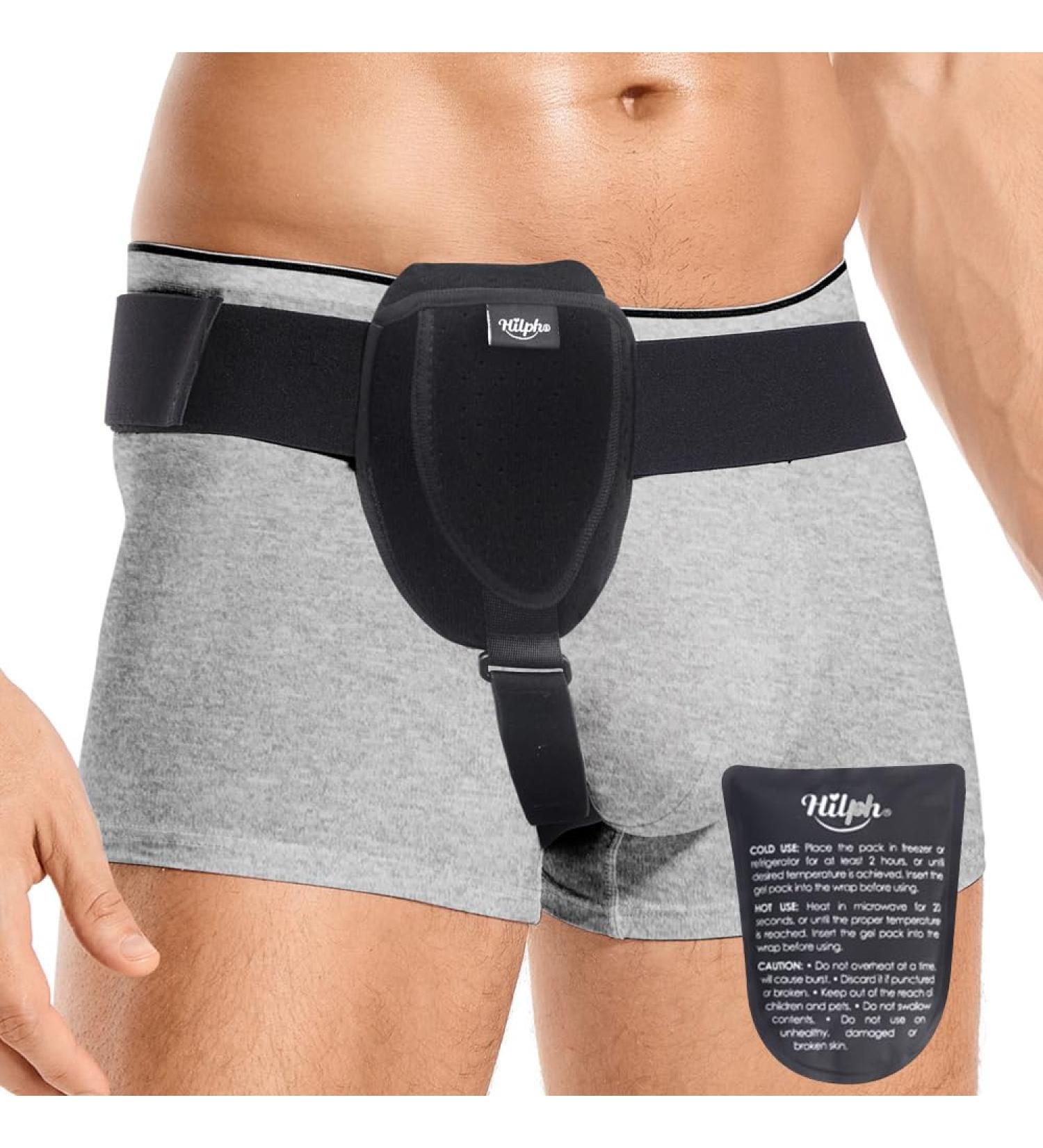 Buy Hilph Inguinal Hernia Belt for Men & Women - Flexible Support with Removable Compression & Gel Cooling Pads for Pain Relief - Buy Online on GoSupps.com