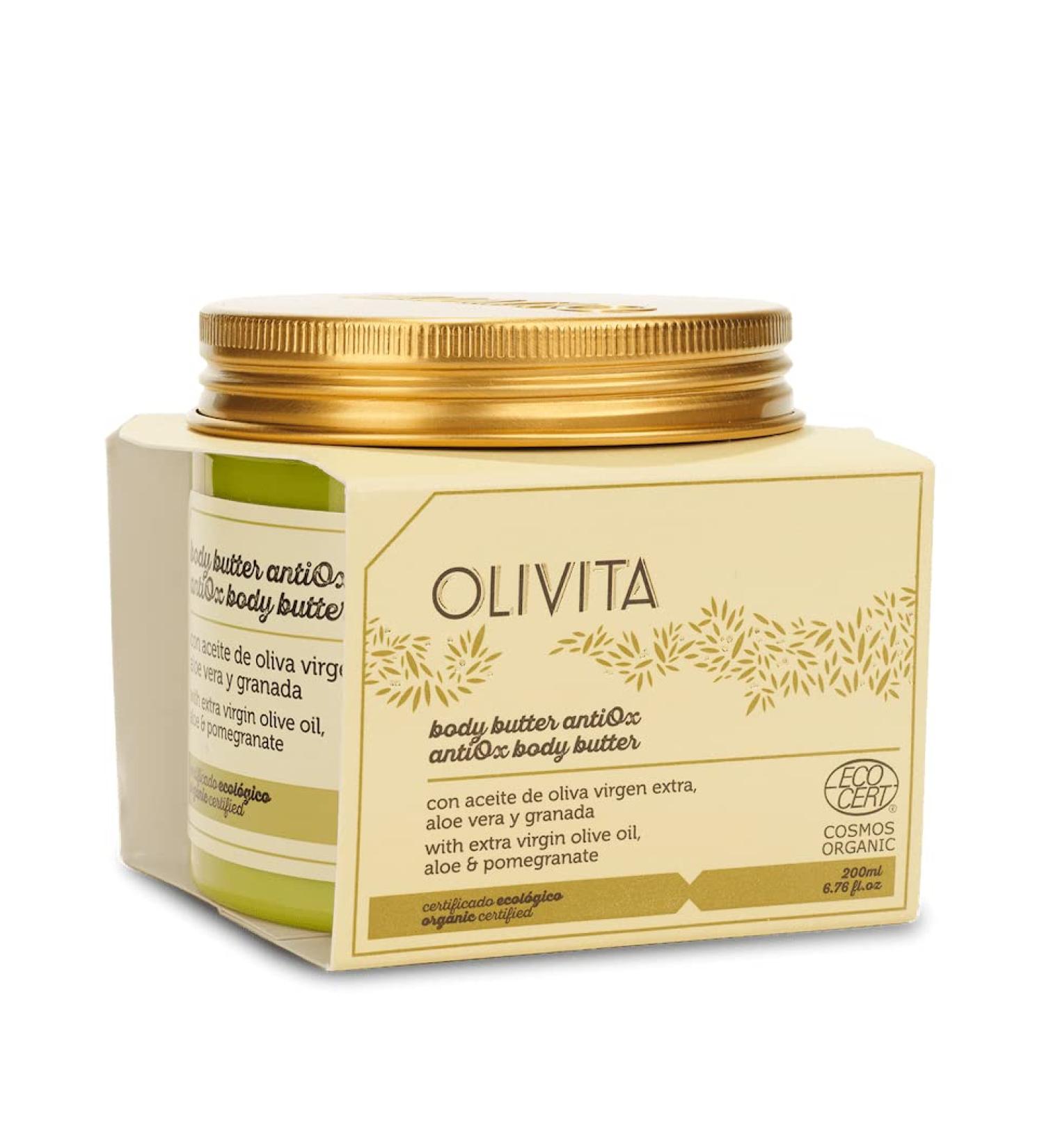 Olivita Antiox Body Butter | Organic Moisturising Cream - Natural Cosmetics Made in Spain - 200ml - Buy Online on GoSupps.com