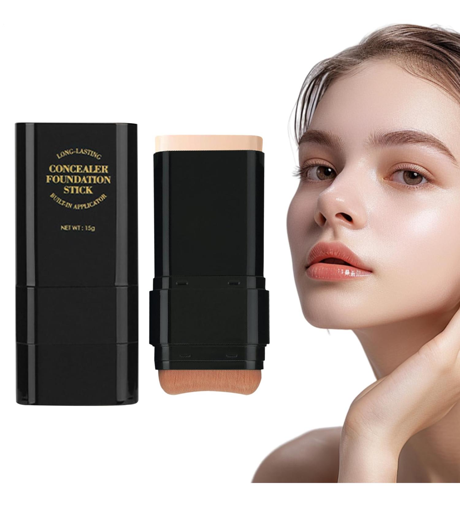  Jlobnyiun Stick Foundation - 15g Moisturizing Makeup Double-Ended Concealer Cream Long-Lasting Face Cream | Smooth Full Coverage Cosmetic for Women Girls Daily Wear Party Office - Buy Online on GoSupps.com