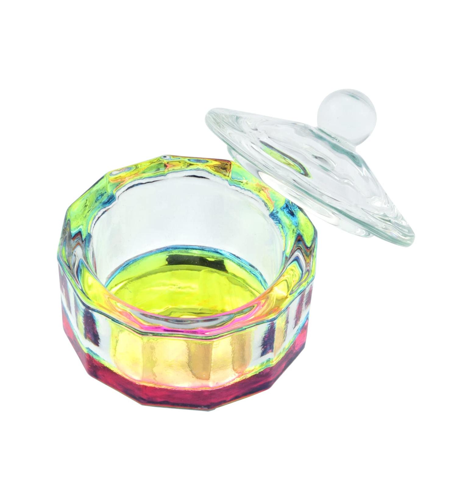 Rainbow Dodecagon Acrylic Nail Art Dappen Dish with Cap Lid - NAPB019 - Buy Online on GoSupps.com