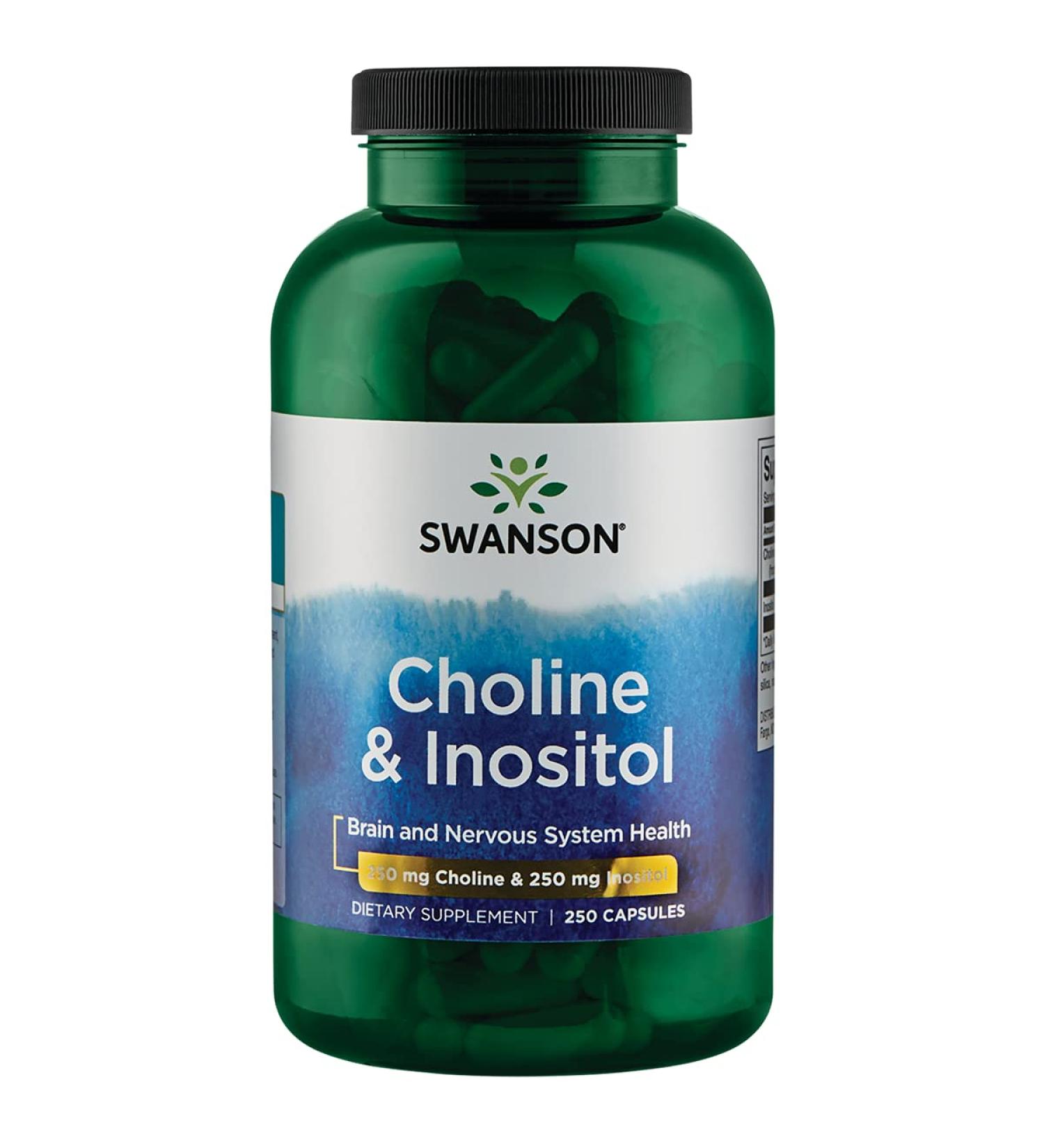 Swanson Choline & Inositol Nerve Support Capsules 250/250mg - 250 Count - Mental Function Boost - Buy Online on GoSupps.com