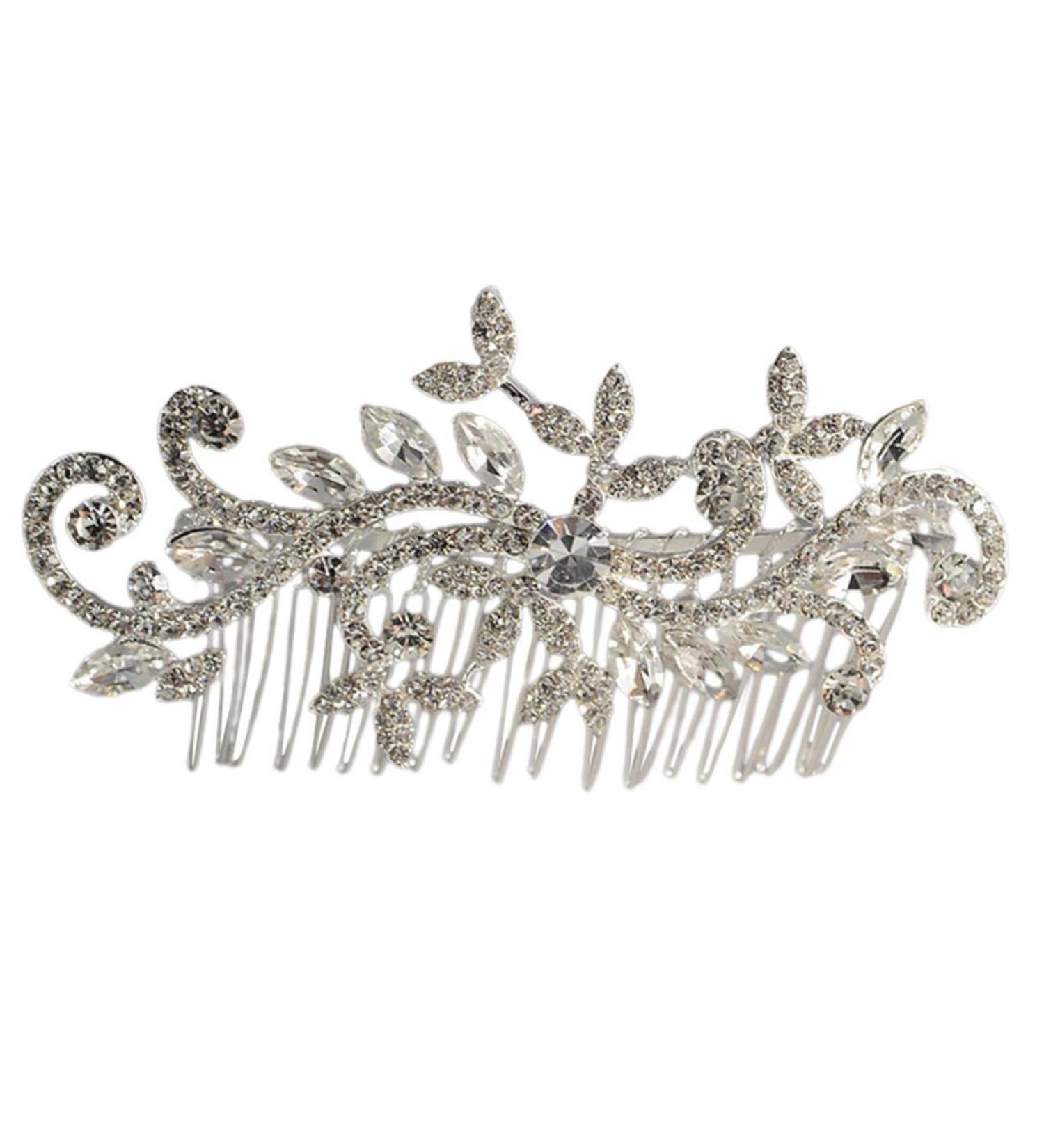 Housoutil Rhinestone Hair Combs Wedding Hair Comb Hair Comb Clips Hair Side Comb Bridal Hair Comb Hair Combs for Wedding Decor Tiara Rhinestones Bride Accessories Zinc Alloy White - Buy Online on GoSupps.com
