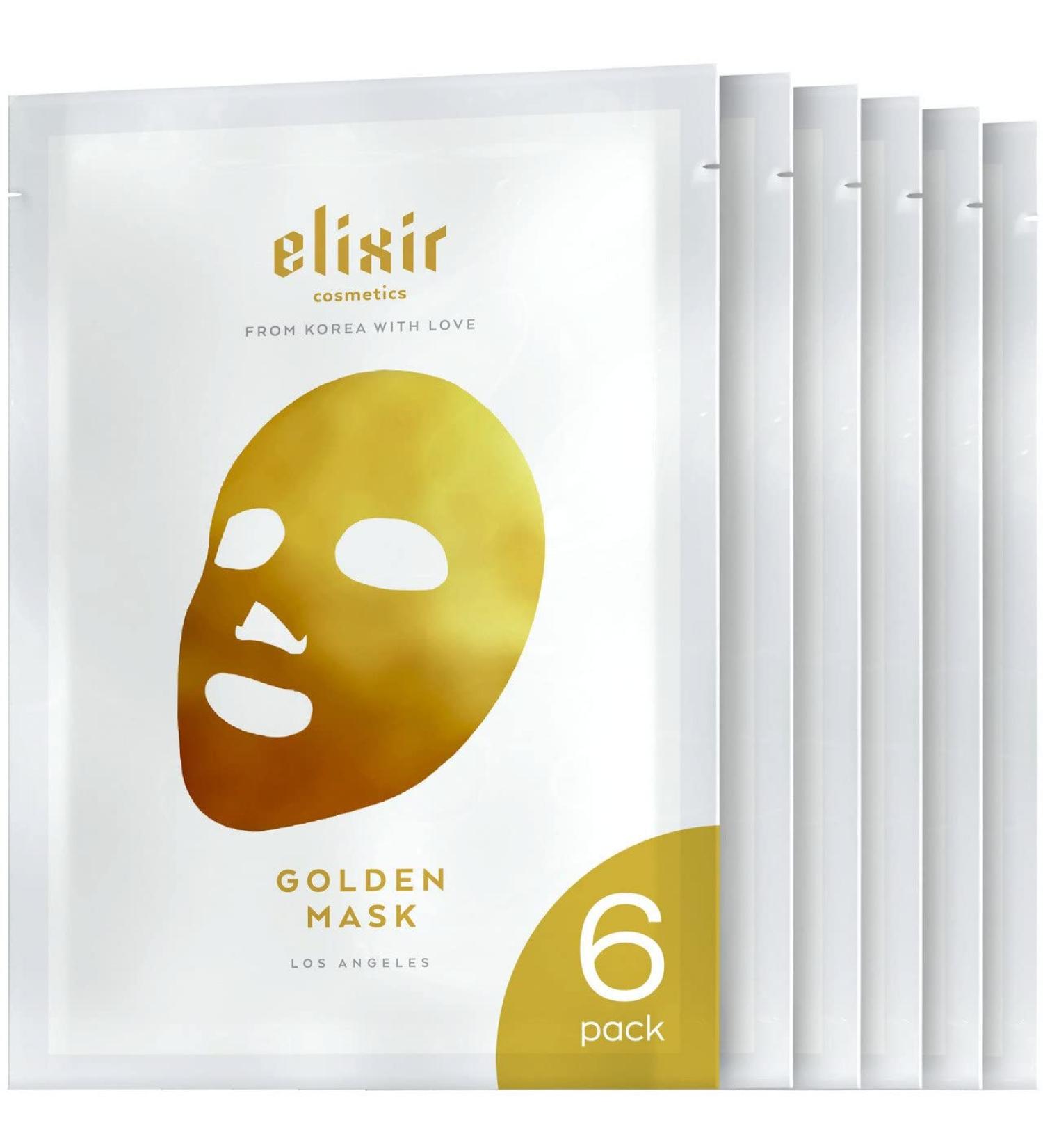 Collagen Sheet Mask Set - Korean Skincare for Sensitive Skin - 24K Gold Brightening Facial Mask - Reduce Fine Lines and Wrinkles - Bridesmaid Gift (6 Pack) - Buy Online on GoSupps.com