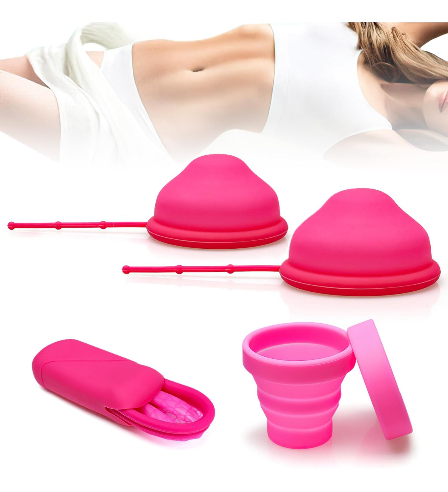 Idudu Menstrual Disc Set - 2 Reusable Silicone Discs with Handle for Sports and Swimming (S+L) | Eco-Friendly Intimacy Solution - Buy Online on GoSupps.com