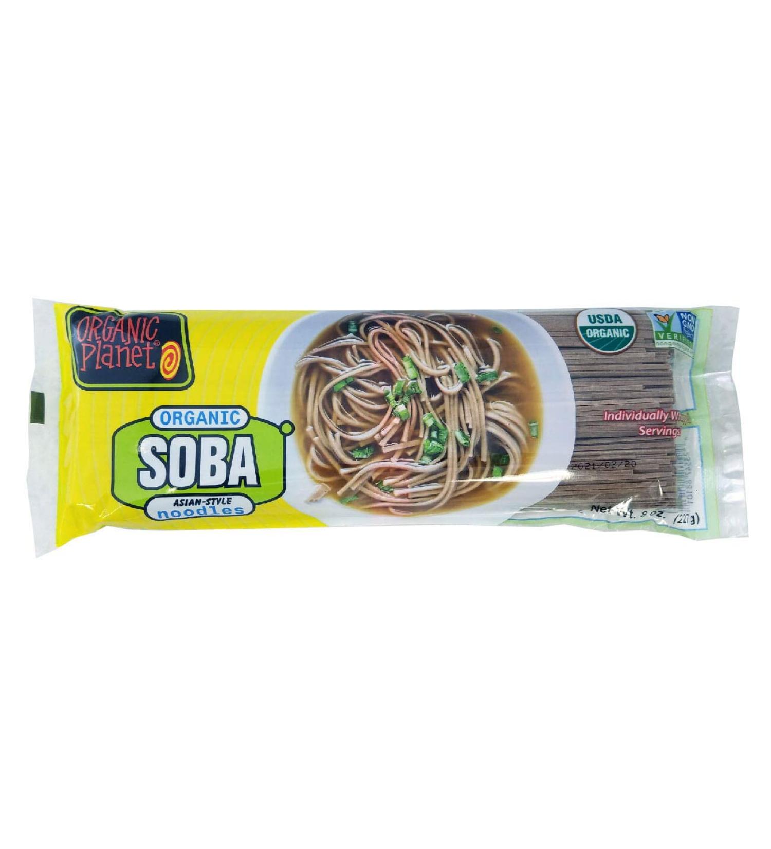Organic Planet Soba Noodles 8oz (Pack of 12) - Authentic Japanese Buckwheat Pasta - Buy Online on GoSupps.com
