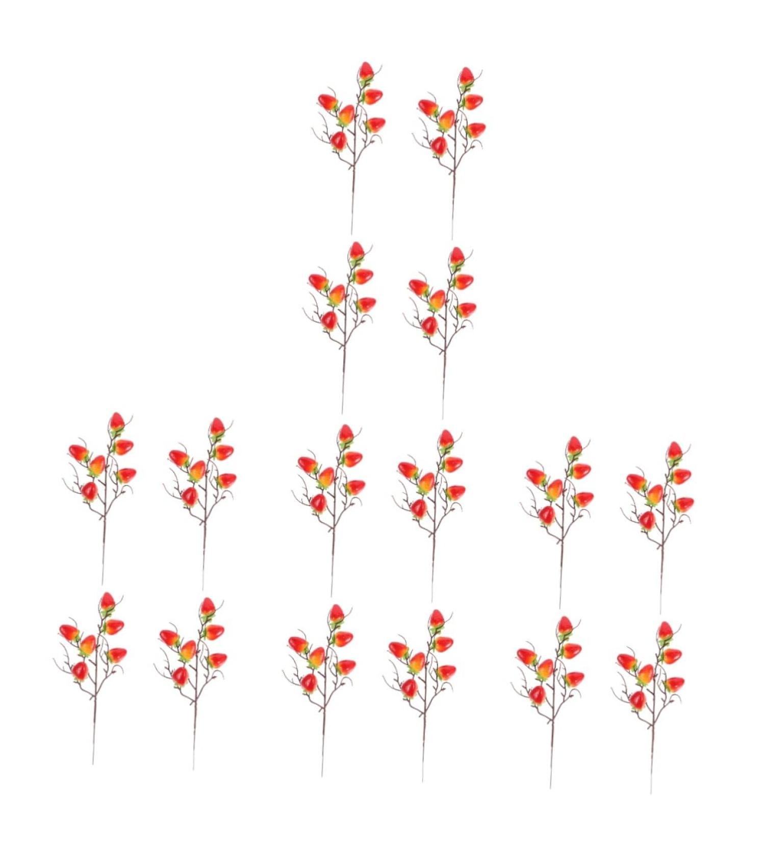ABOOFAN 16 Pcs Artificial Strawberry Branch Greenery Decor Strawberry Branches Cherry Tomato Plant Artificial Strawberry Plants Artificiales Para Faux Plant White Flowers Wedding - Buy Online on GoSupps.com