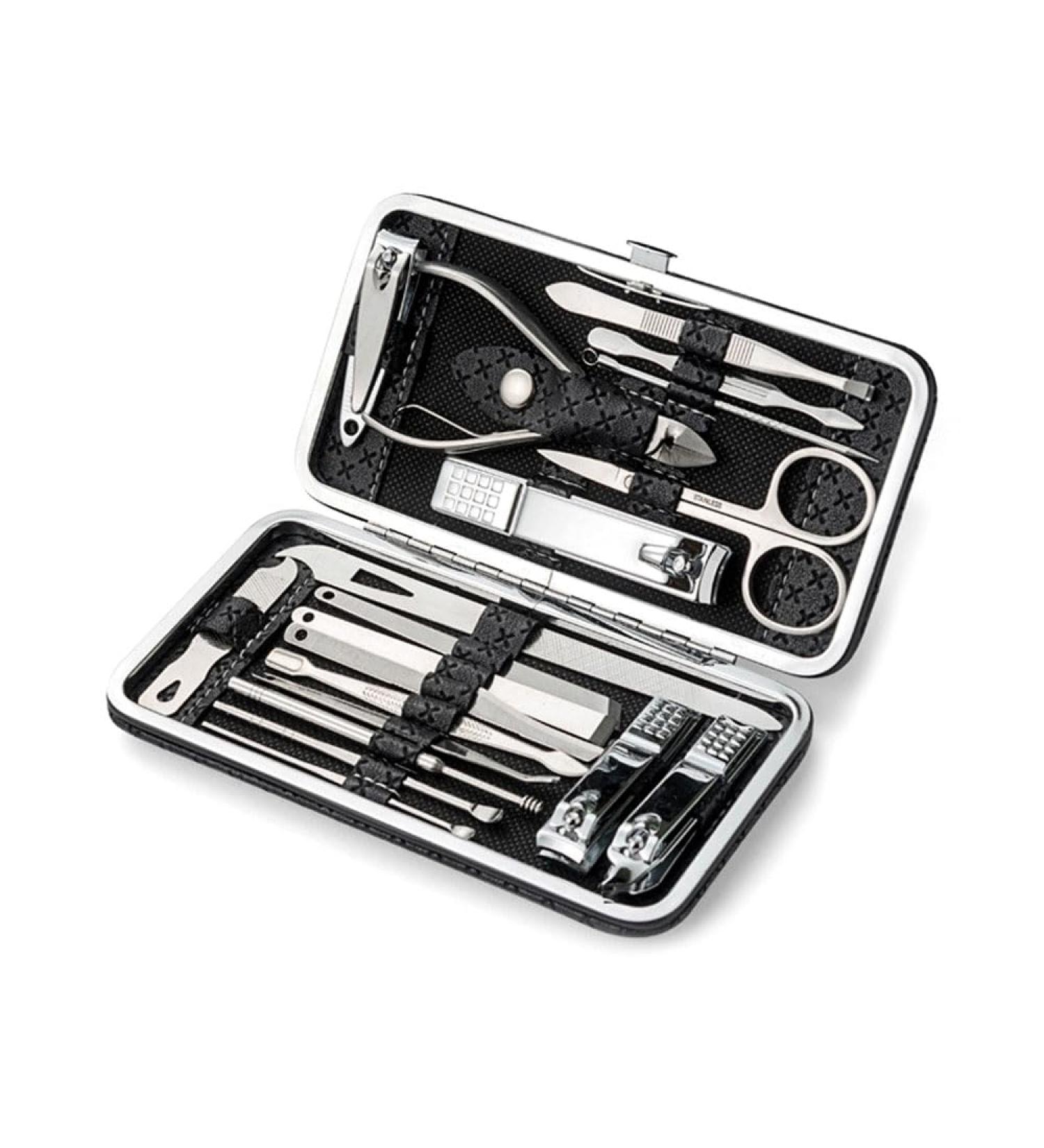 JAMAKALA Black Manicure Set for Women Nail Clipper Set 19 Piece Nail Tools Stainless Steel Nail Clippers Nail Manicure Kit Pedicure Tweezers Nail File - Buy Online on GoSupps.com
