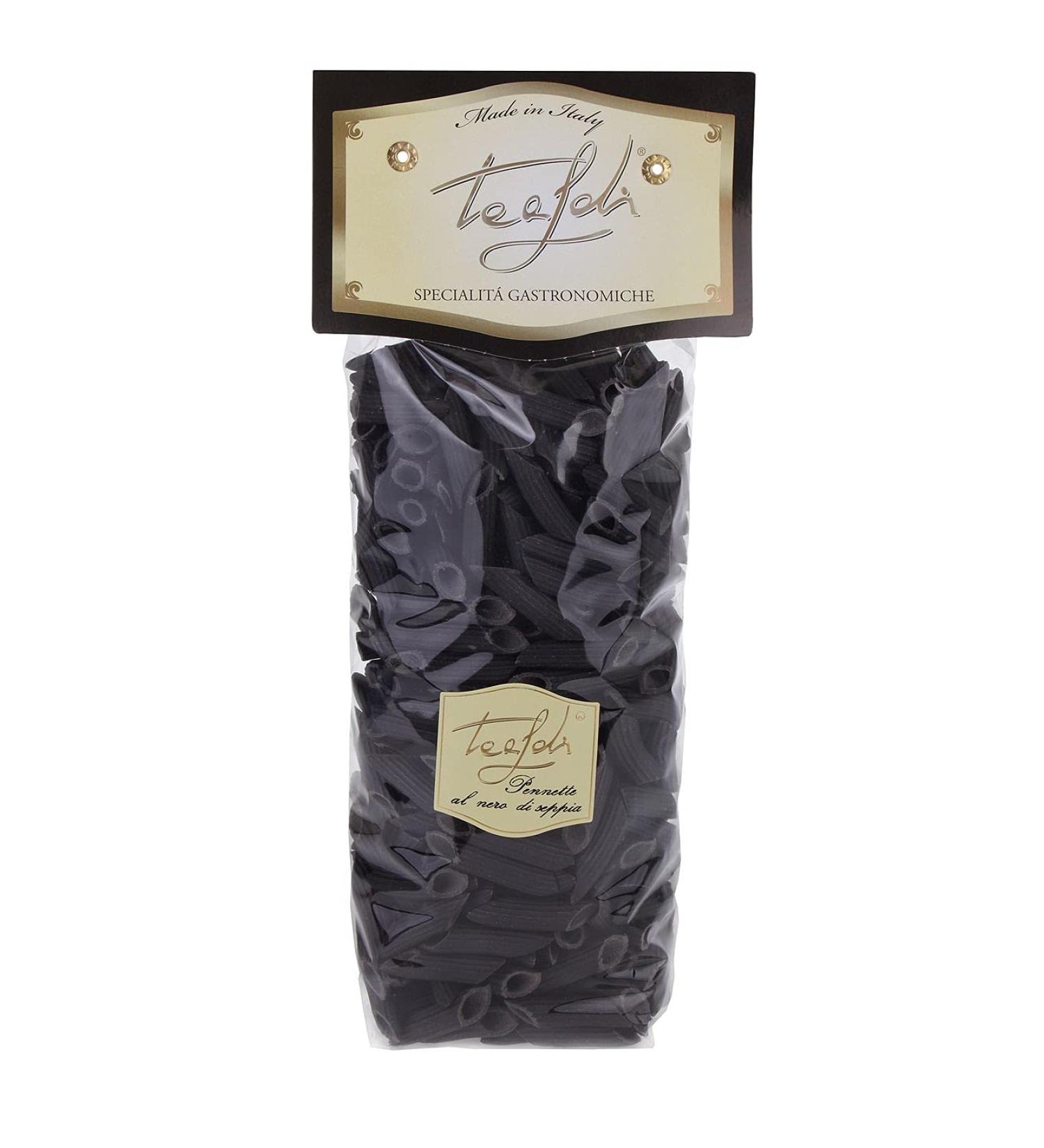 Tealdi Pennette al Nero di Seppia - Authentic Italian Black Squid Ink Pasta (500g) | International Shipping Available - Buy Online on GoSupps.com