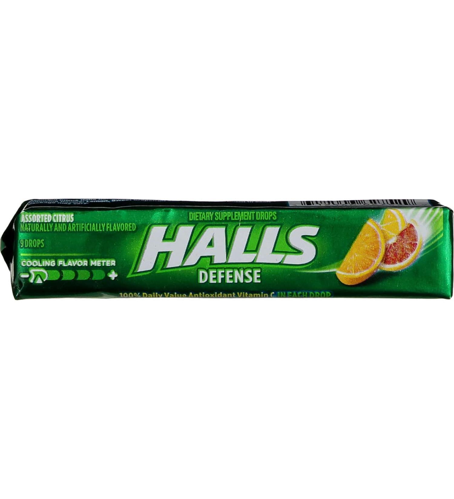 Buy Halls Defense Citrus Singles 9ct - Immune Support & Refreshing Flavor | Fast International Shipping - Buy Online on GoSupps.com