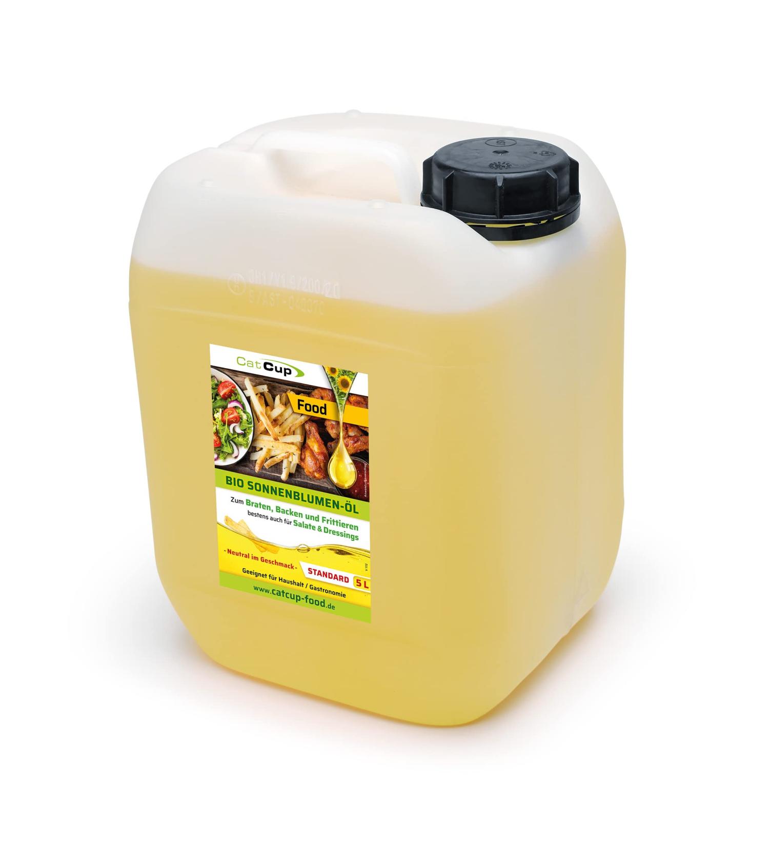Organic Brat & Salad Oil - 100% High Oleic Sunflower Oil 5L - Ideal for Frying & Cooking | Catcup - Buy Online on GoSupps.com
