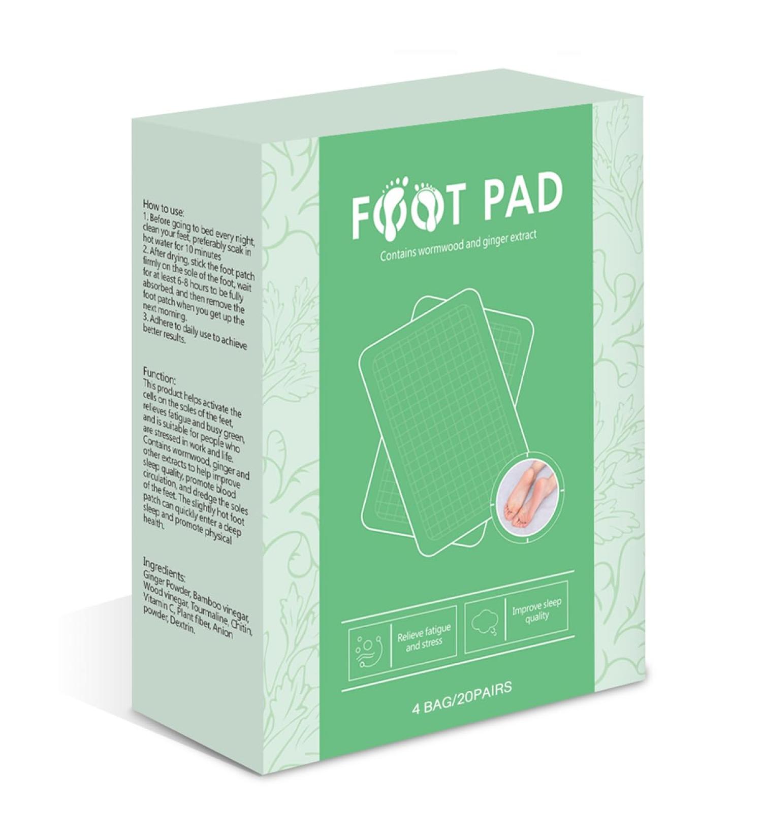 40 Deep Cleansing Foot Pads - Ginger Oil & Bamboo Charcoal for Relaxation Stress Relief & Better Sleep | International Shipping - Buy Online on GoSupps.com