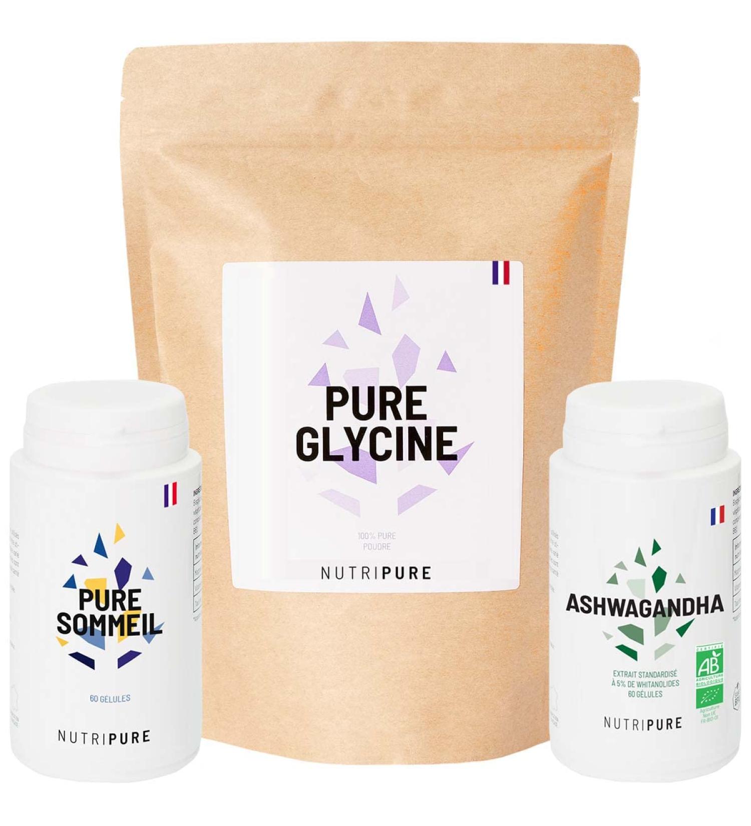 Nutripure | Fatigue and Sleep Pack | Sleep Supplements | Quality Sleep Reduce Fatigue Recovery | Pure Sleep Pure Glycine & Ashwagandha | Made in France - Buy Online on GoSupps.com