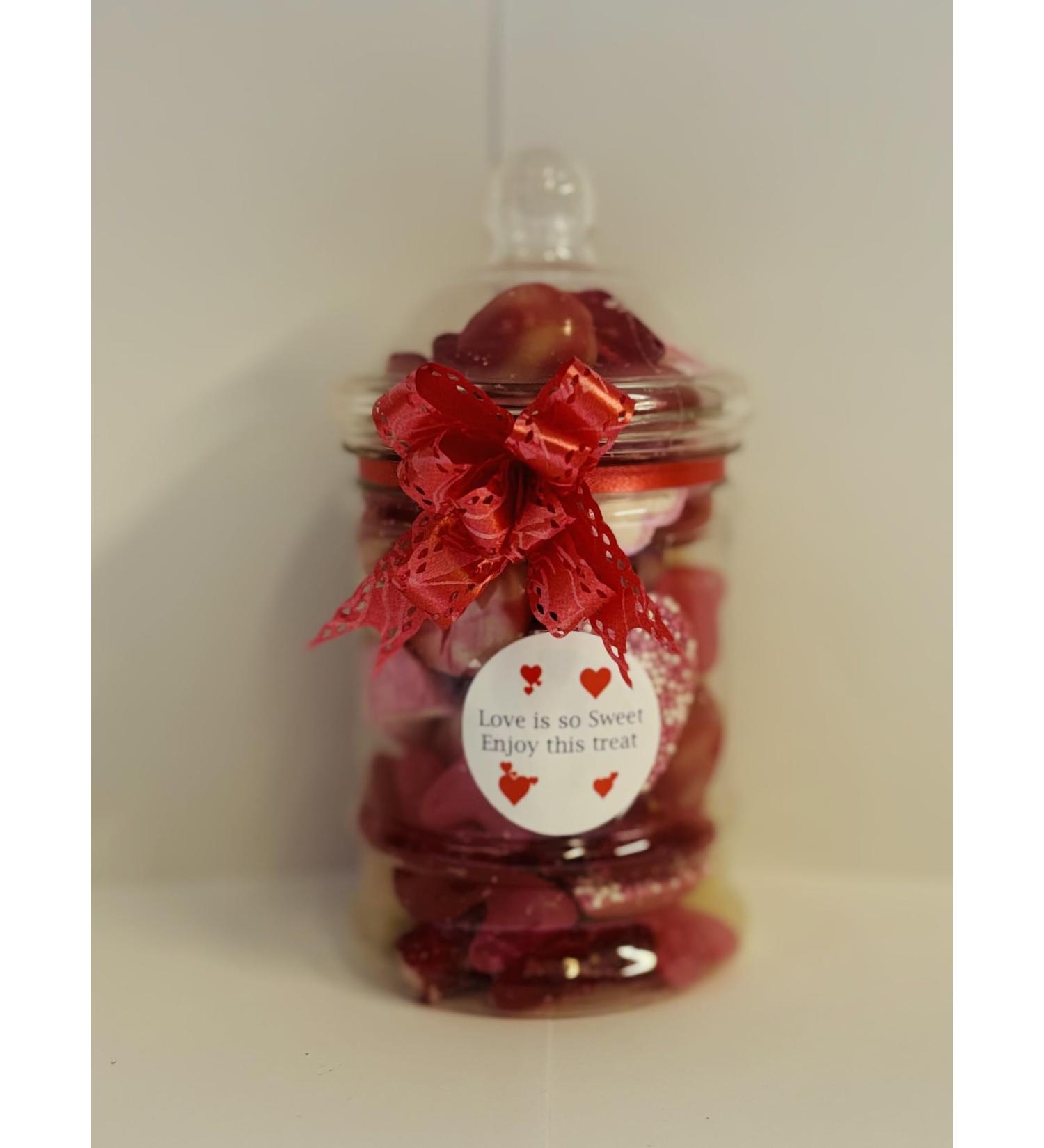 Love Is Sweet Valentines Day Filled Pick N Mix Sweet Victorian Jar Gift Personalised Present 380ml 300g approx - Buy Online on GoSupps.com