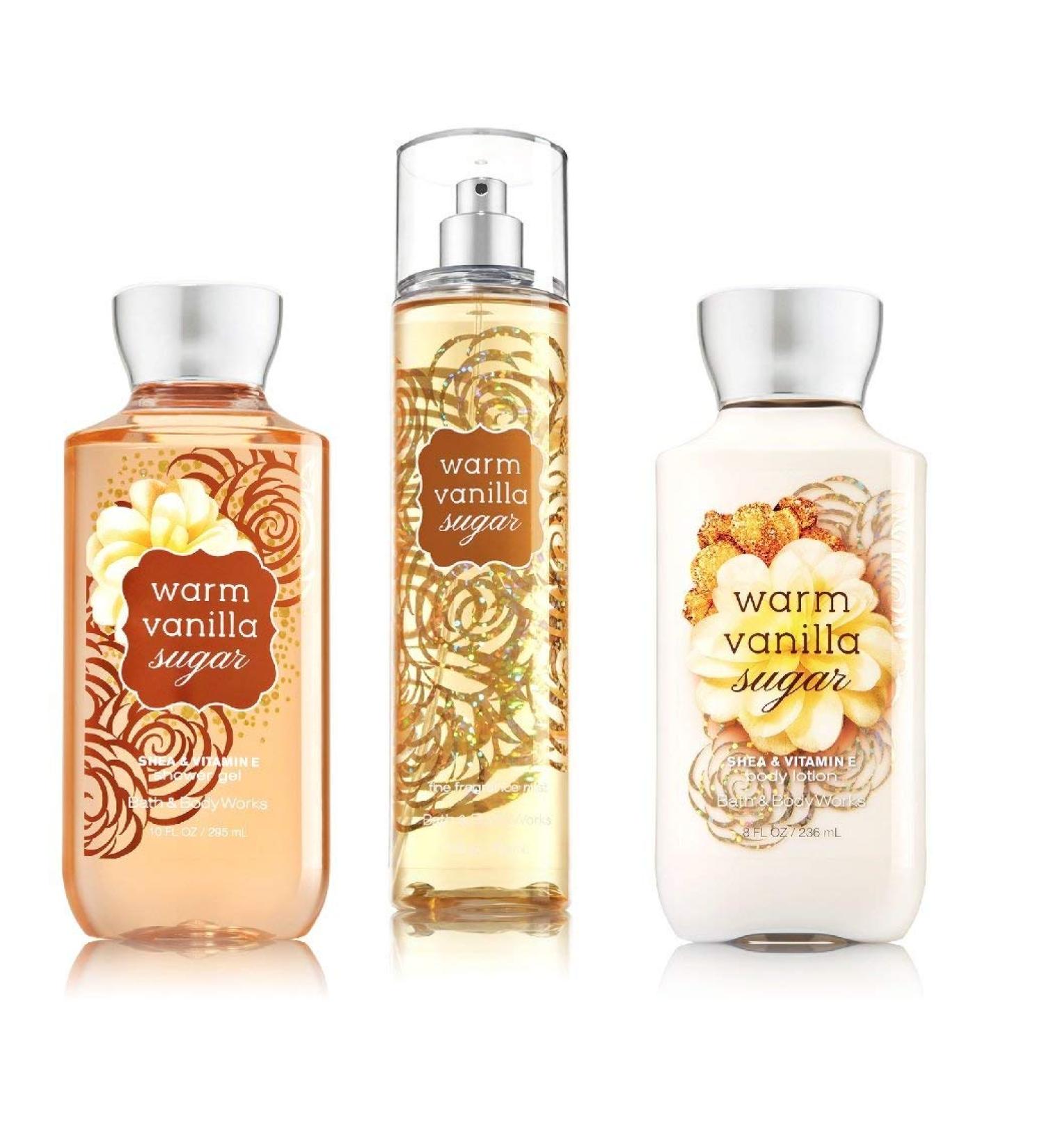 Bath & Body Works Warm Vanilla Sugar Body Set - Shower Gel, Lotion & Fragrance Mist - Buy Online on GoSupps.com