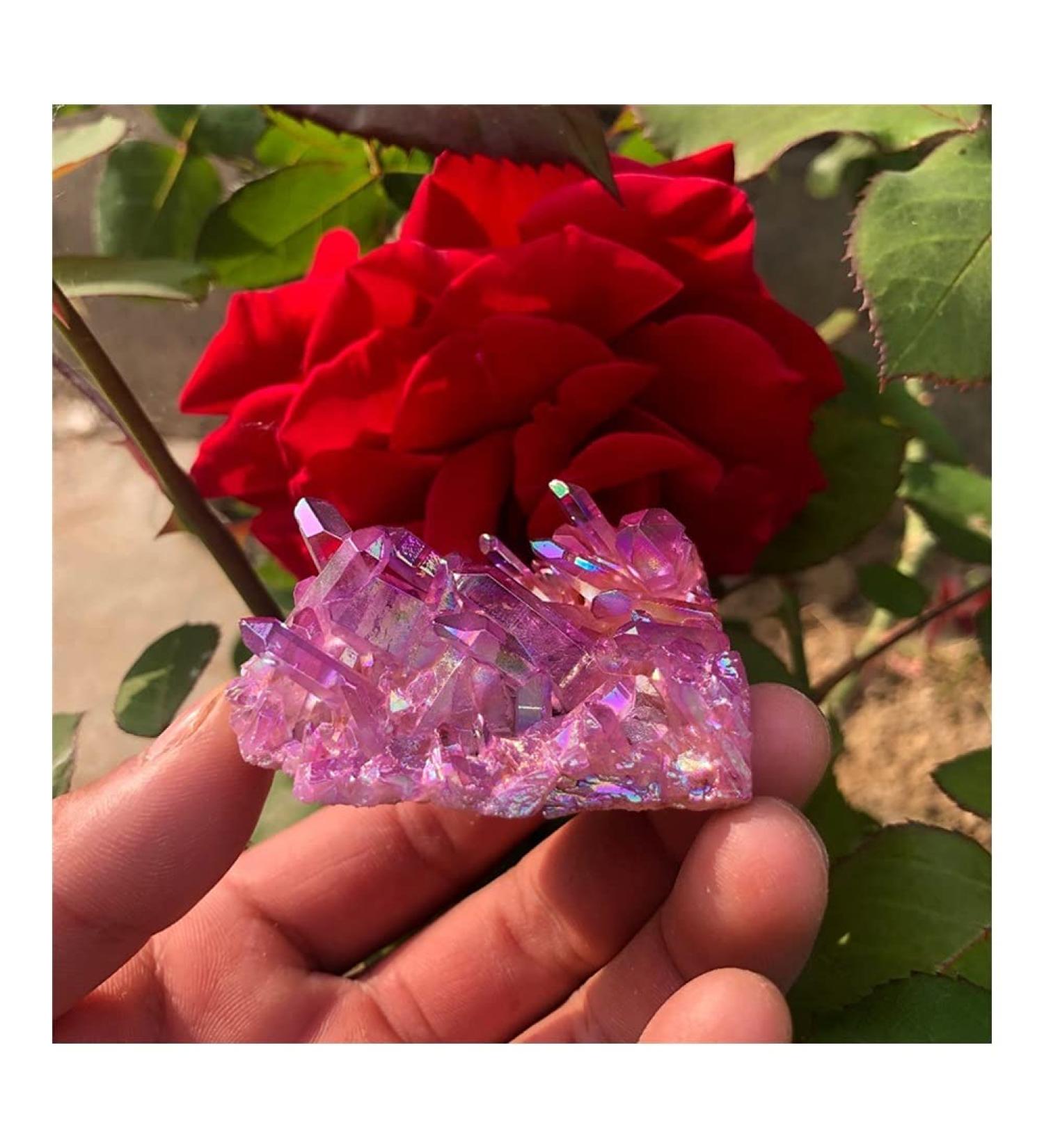 GONCAY Rare Purple Flame Ring Quartz Specimen - Unique Clusters (2pcs) | International Shipping - Buy Online on GoSupps.com