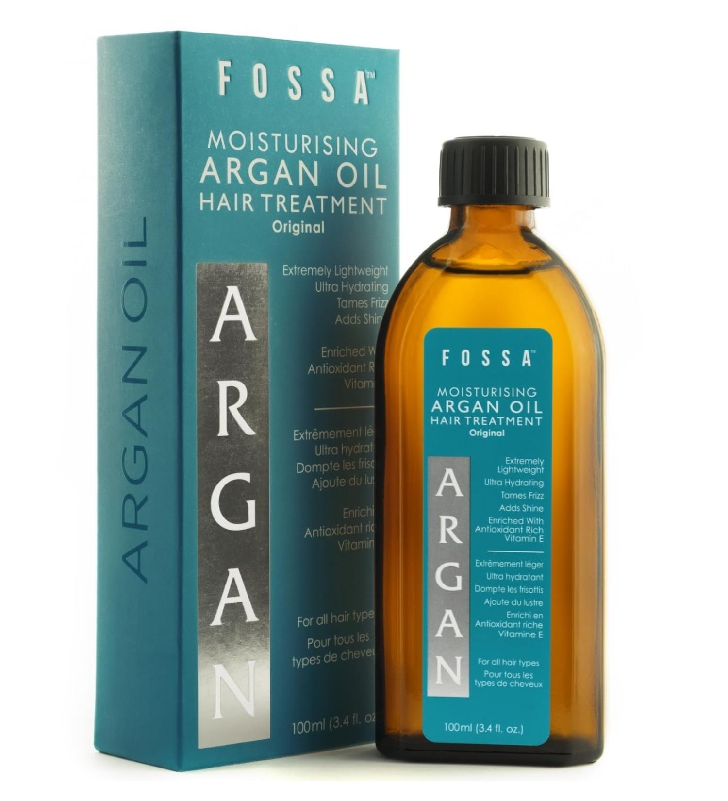 Fossa Argan Oil for Hair - Lightweight Moisturising Treatment | Tame Frizz Add Shine & Reduce Damage | 100ml | All Hair Types - Buy Online on GoSupps.com