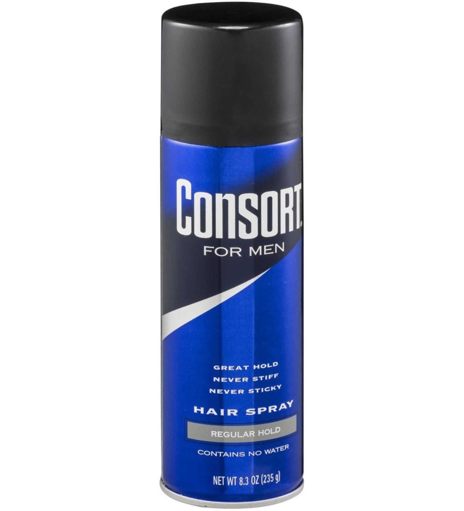 Consort For Men Hair Spray Aerosol Regular Hold 8.30 oz (Pack of 8)