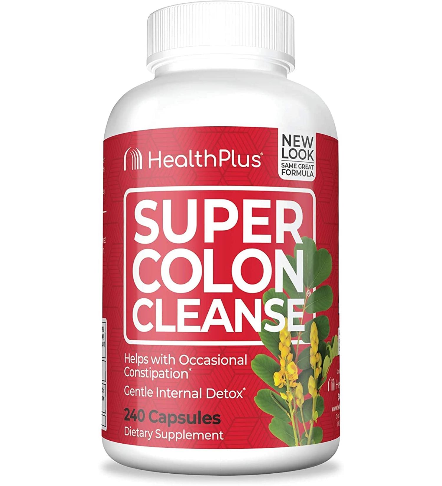 Health Plus Super Colon Cleanse - Psyllium Herbs & Probiotics | 240 Caps - Optimize Digestive Health & Detox - Buy Online on GoSupps.com
