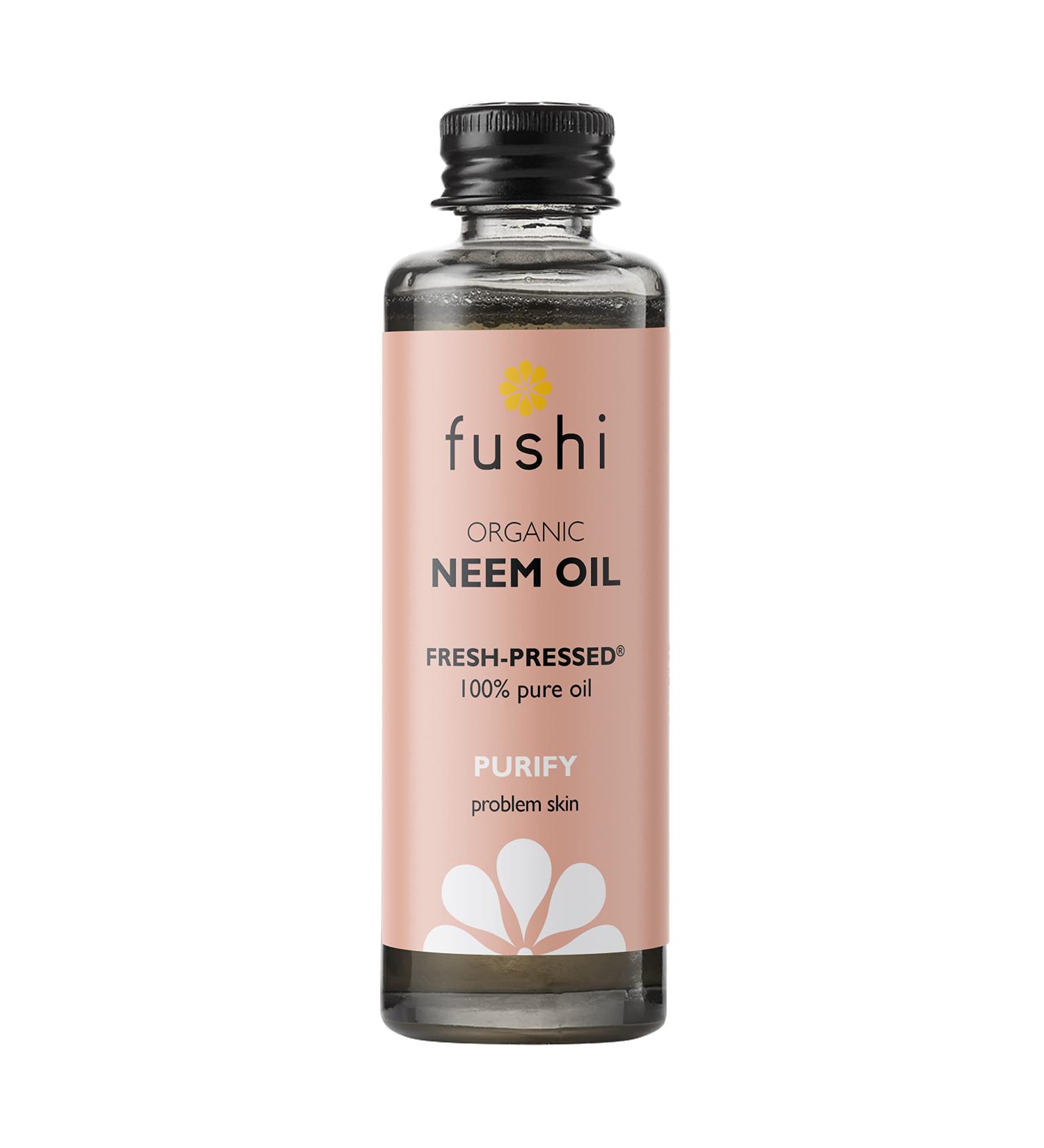Fushi Organic Neem Oil 50ml - Untreated & Freshly Pressed for Itchy Scalp & Irritated Skin - Ethical Vegan Skincare Made in Britain - Buy Online on GoSupps.com
