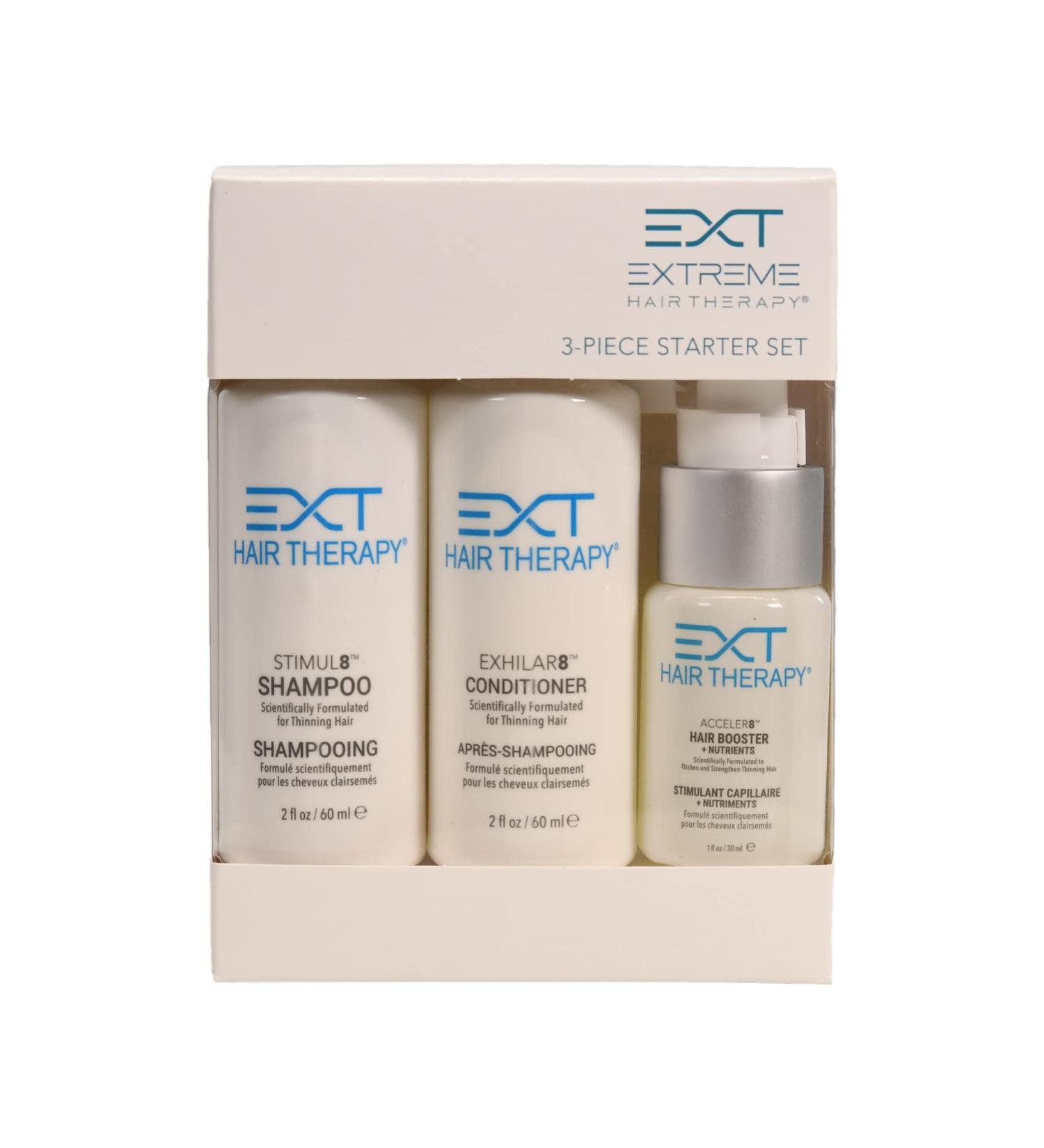 EXT 3 Piece Starter Set for Fine & Thinning Hair - Trial Size Shampoo, Conditioner, & Hair Booster - Buy Online on GoSupps.com