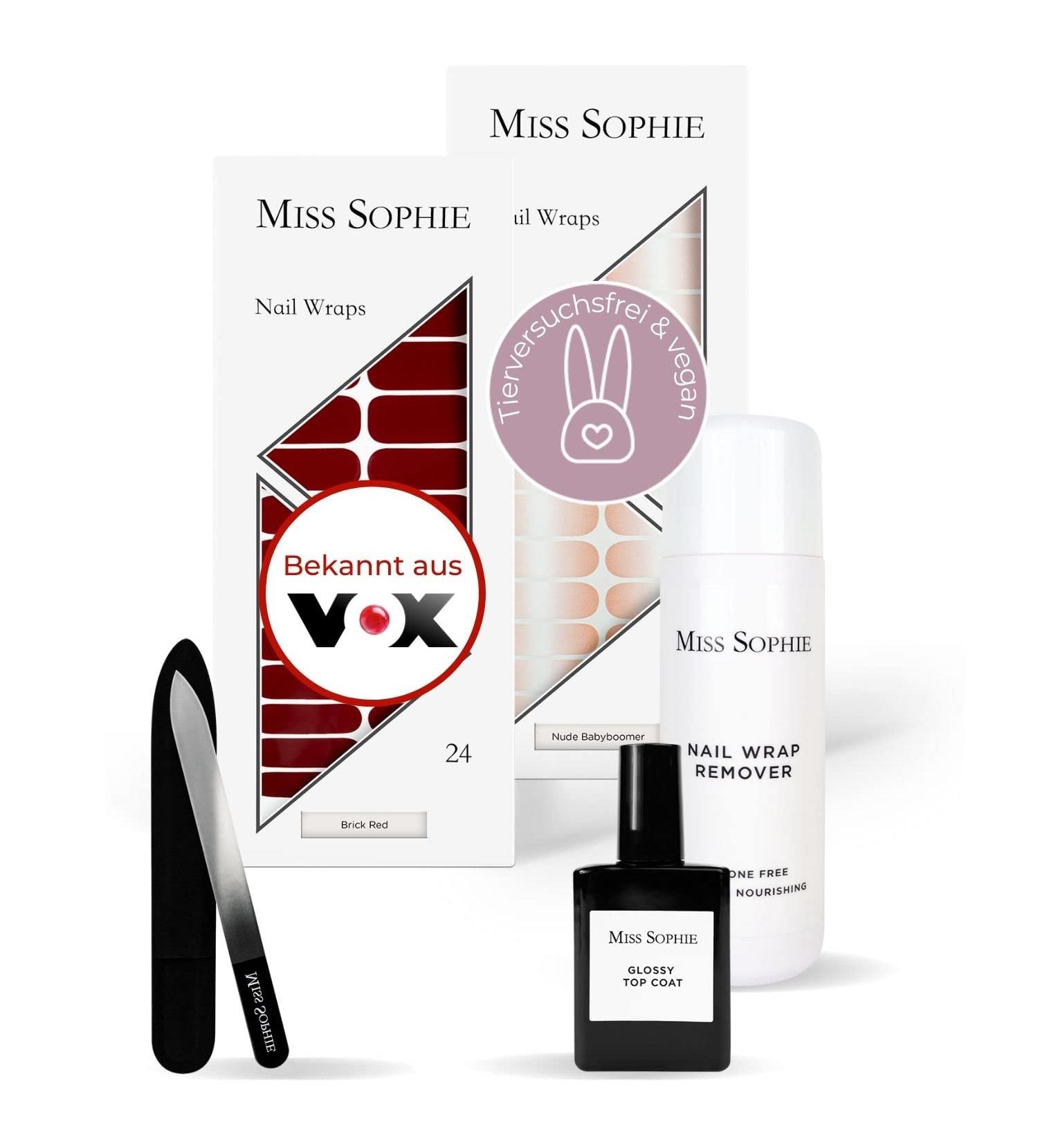 Original Miss Sophie s Nail Foil Starter Set | Brick Red & Nude Babyboomer | Self-Adhesive Nail Stickers for Easy Application | Premium Quality Nail Art - Buy Online on GoSupps.com