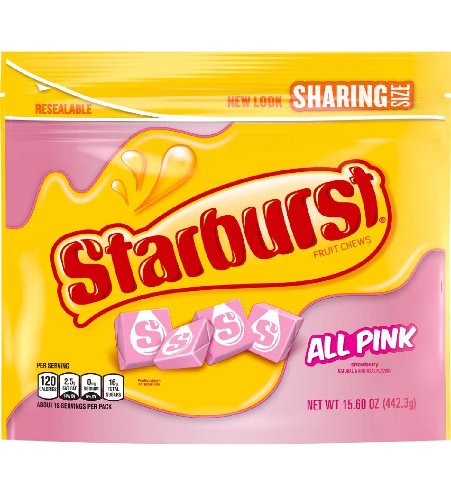 STARBURST All Pink Fruit Chews Chewy Candy Bulk Pack - 15.6oz Sharing Size, Pack of 6 - Buy Online on GoSupps.com