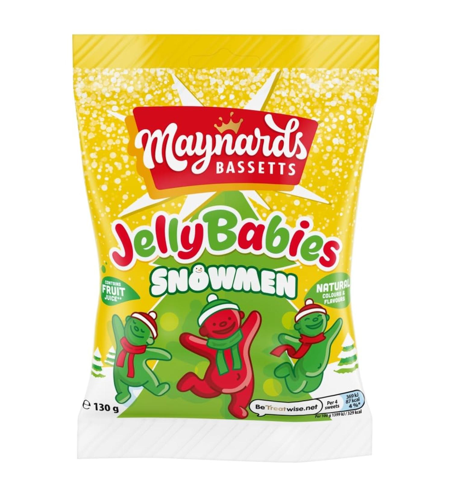 Maynards Bassetts Jelly Babies Snowmen Sweets Bag 130g