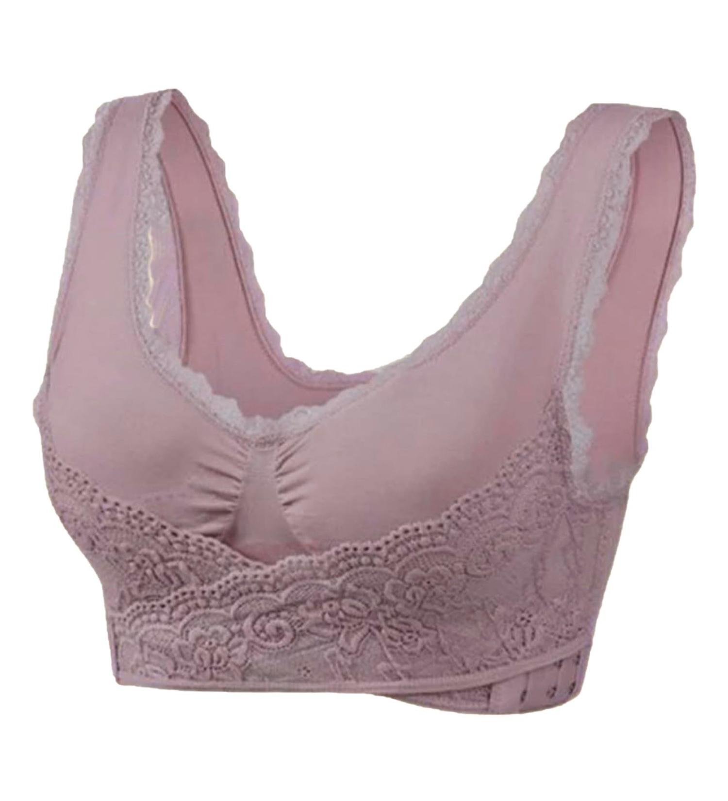 Shop Huyyydza Women's Seamless Front Buckle Lace Edge Bra - Rose Gold - 4XL - Ideal for Yoga & Sleep - No Steel Ring Gather Adaptation Big Lift Reviews - Buy Online on GoSupps.com