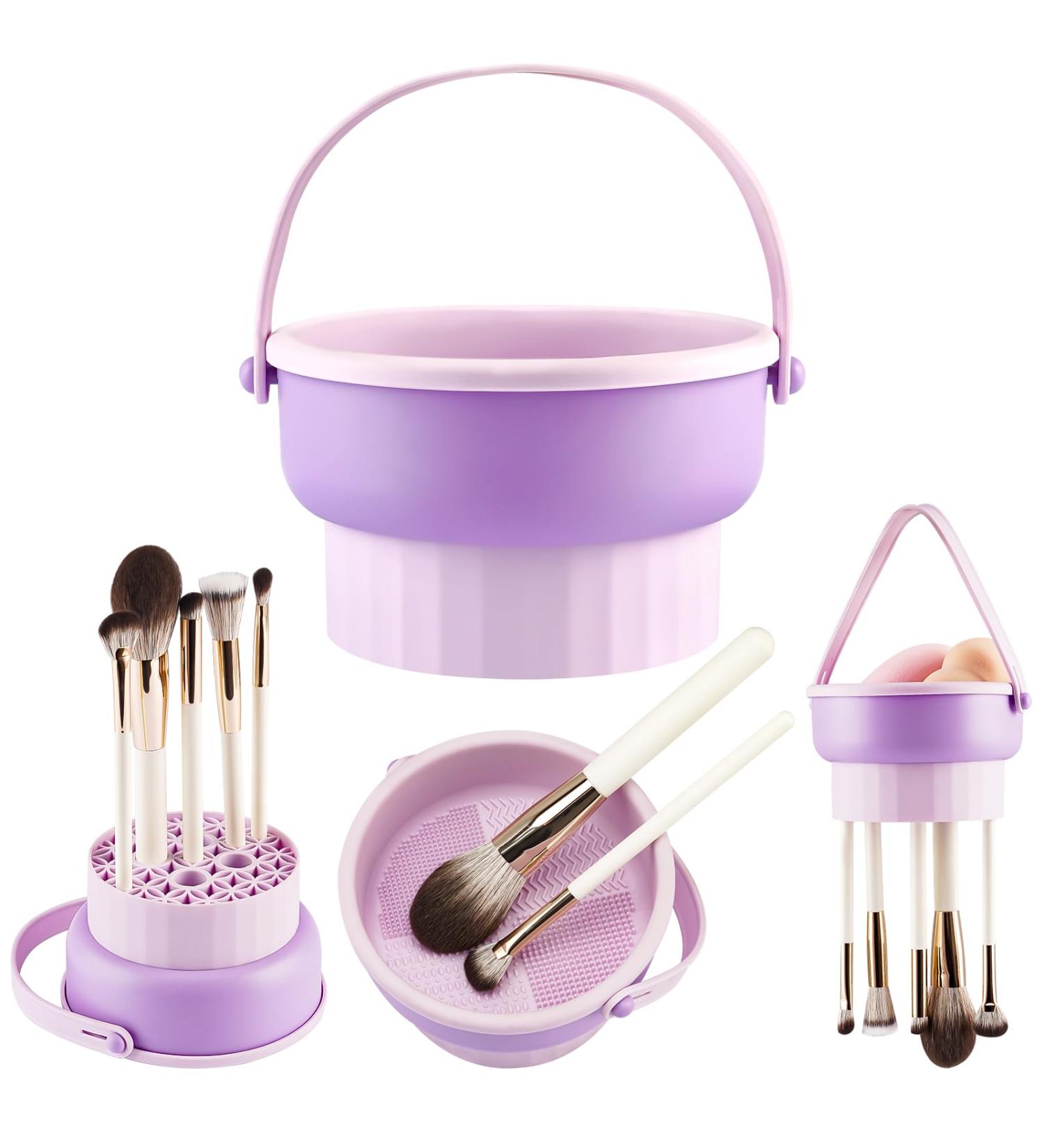 Buy Silicone Makeup Brush Cleaning Mat & Bowl - Ultimate Cosmetic Brush Washing Tool for Effortless Cleaning & Drying - Buy Online on GoSupps.com