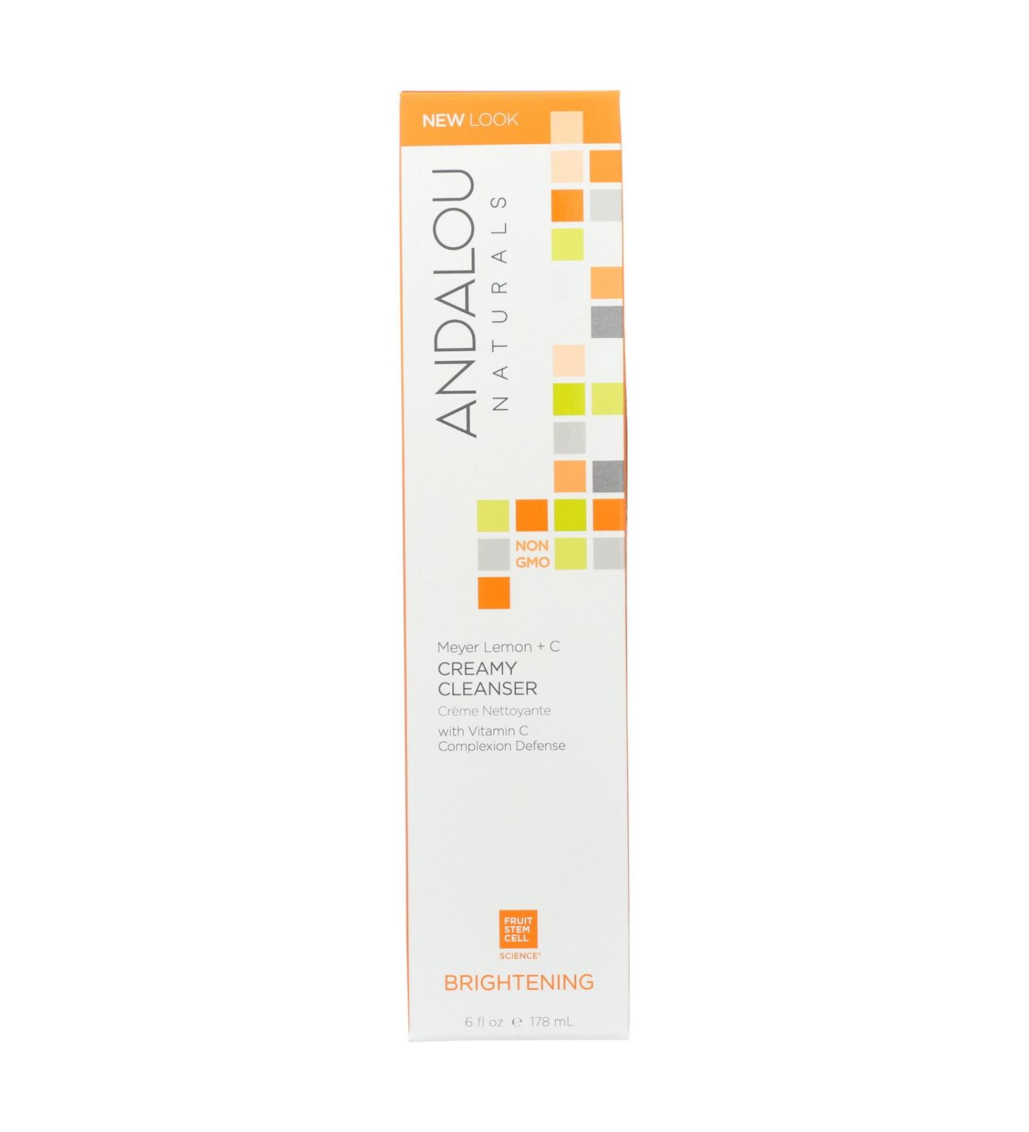 Andalou Naturals Meyer Creamy Lemon Cleanser Helps Clean Purify Brighten & Even Skin Tone With Vitamin C 6 Fl Oz