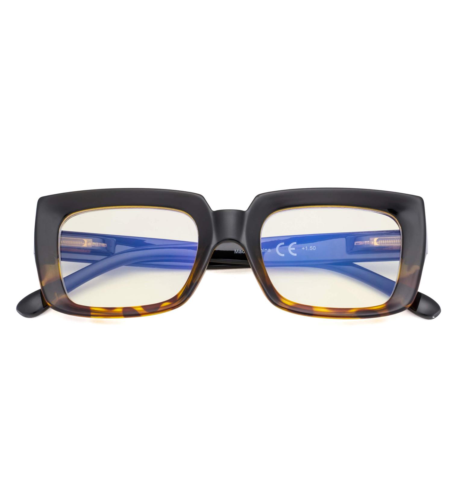 CessBlu Ladies Oversized Blue Light Filter Glasses - UV Blocking Computer Readers in Tortoise Style 2.5x Magnification - Buy Online on GoSupps.com